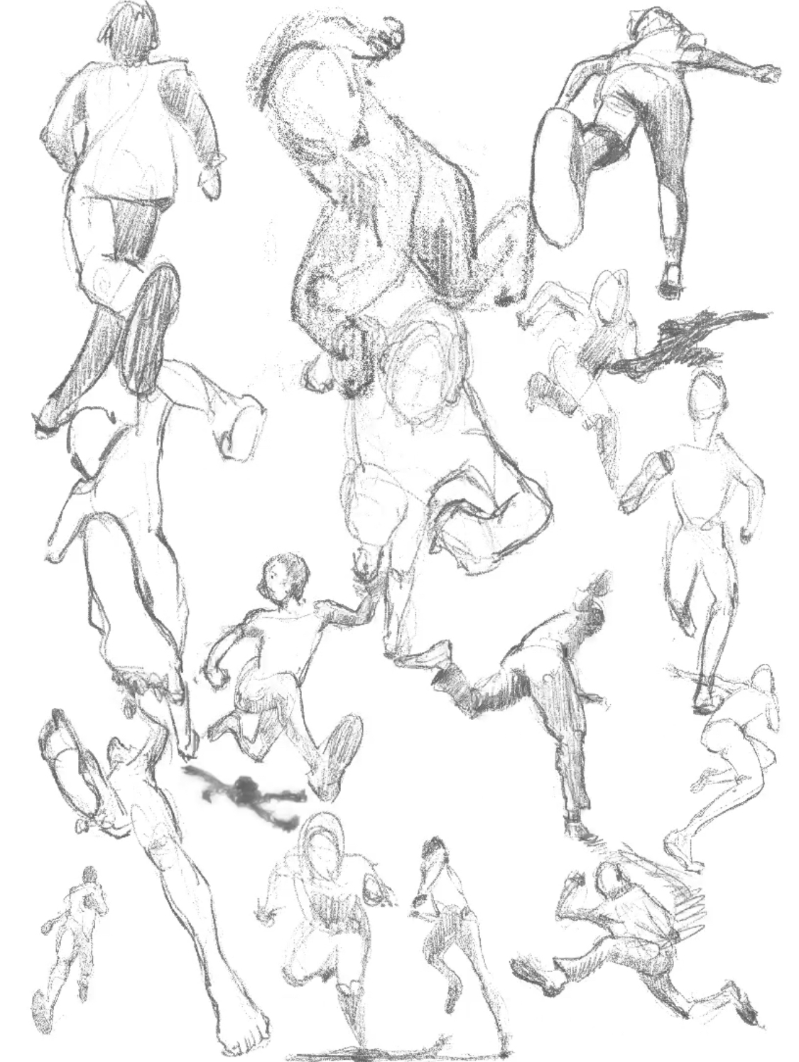 Studies of running poses in different perspectives #25