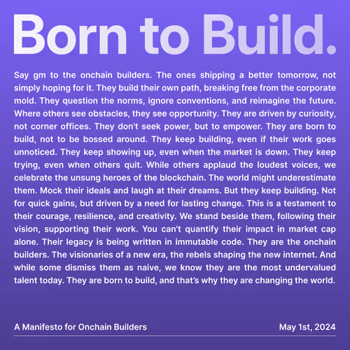 Born to Build