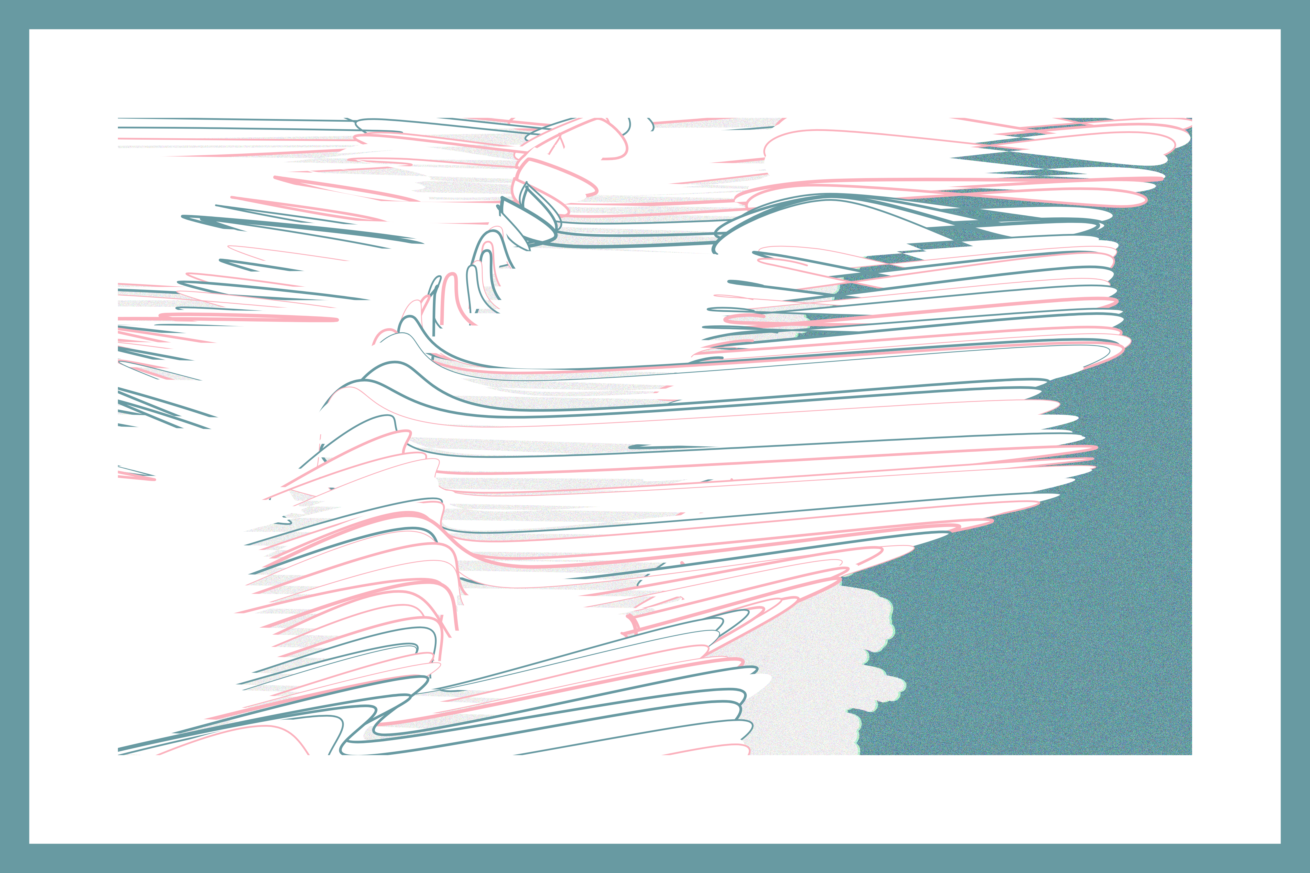 In front of the ocean