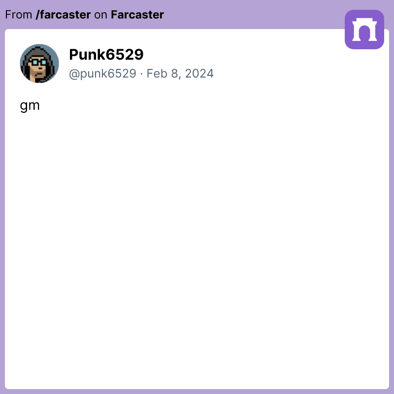 punk6529 farcaster gm #140