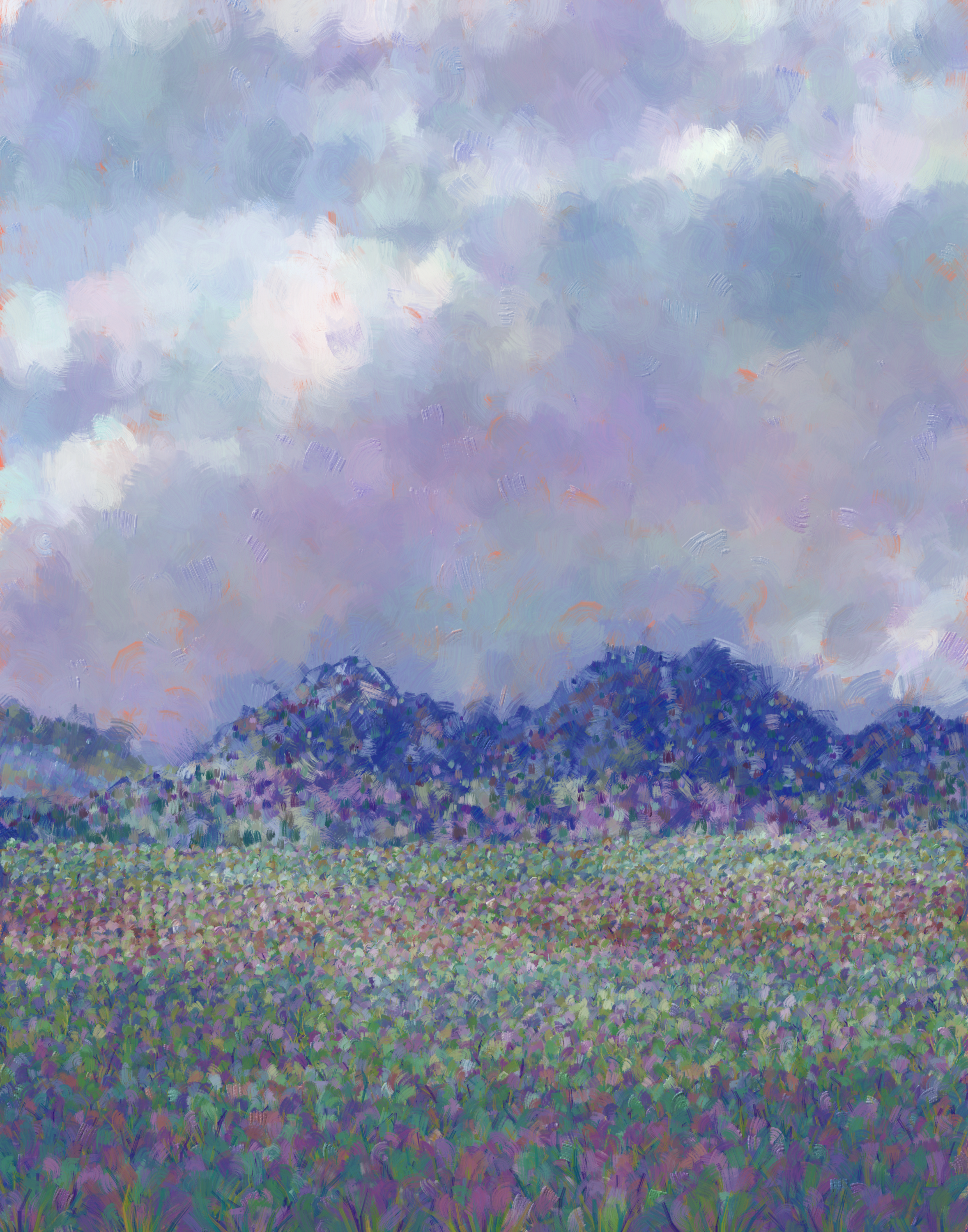 Lavender with Blue Hills