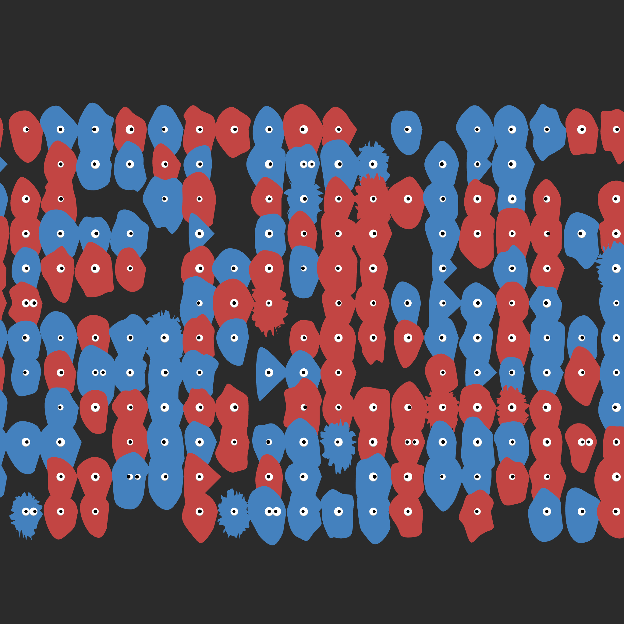 Kinetic Base Blob #10 (~264 Size 114 Kinetic Blobs with 229 Eyes Sporting the 3D Theme)