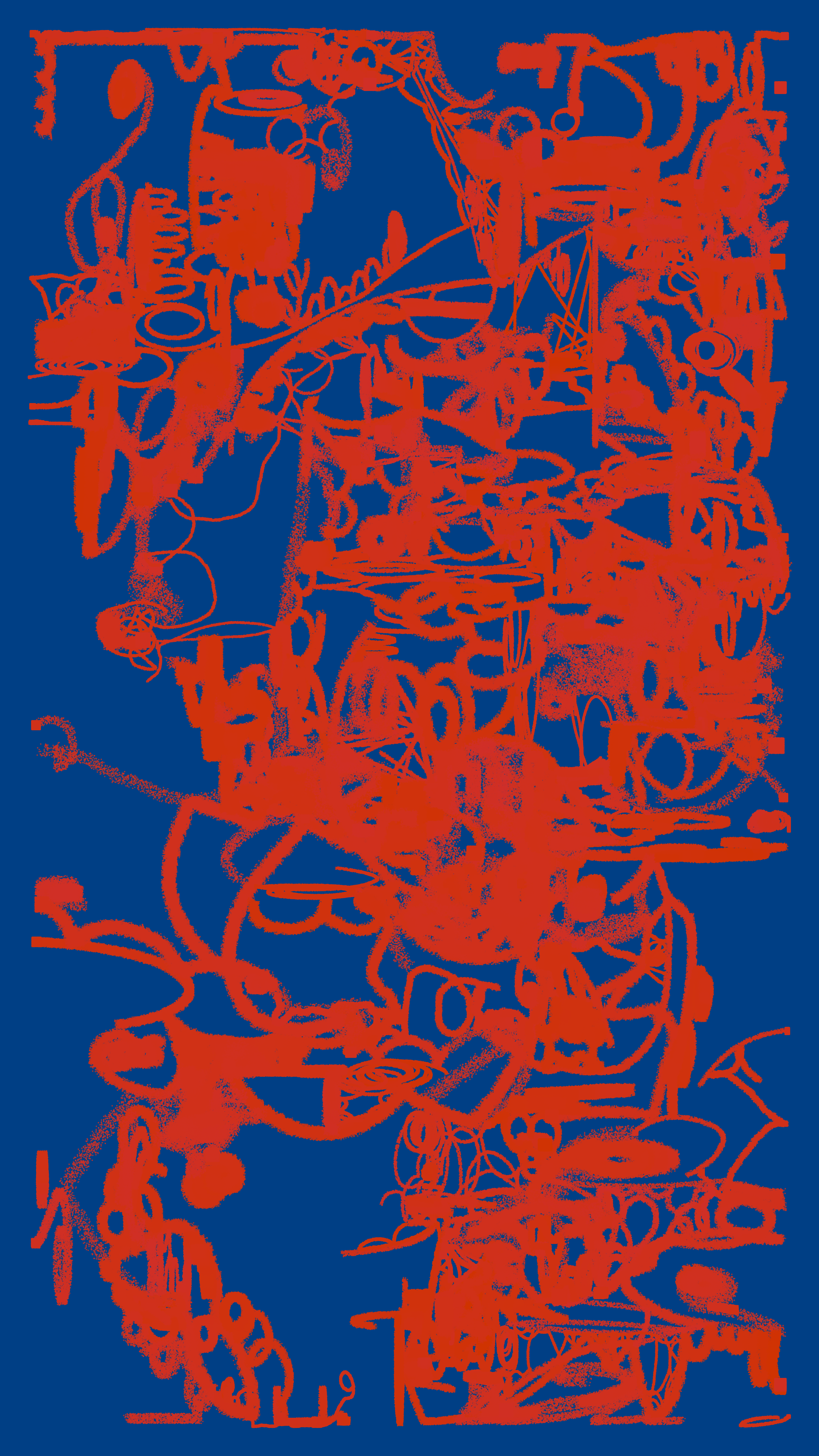 rosso su blu