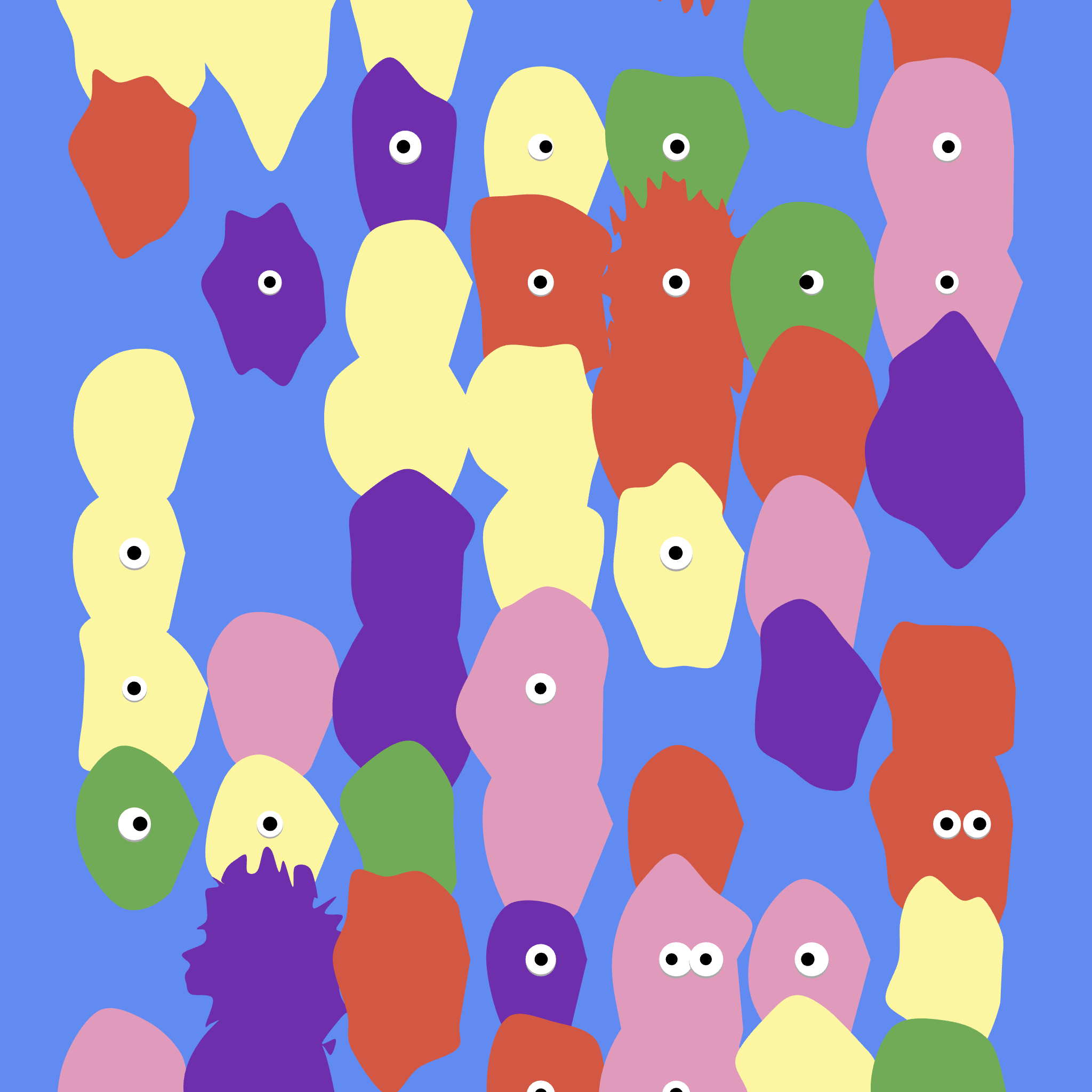 Kinetic Base Blob #22 (~168 Size 254 Kinetic Blobs with 147 Eyes Sporting the Punks Theme)