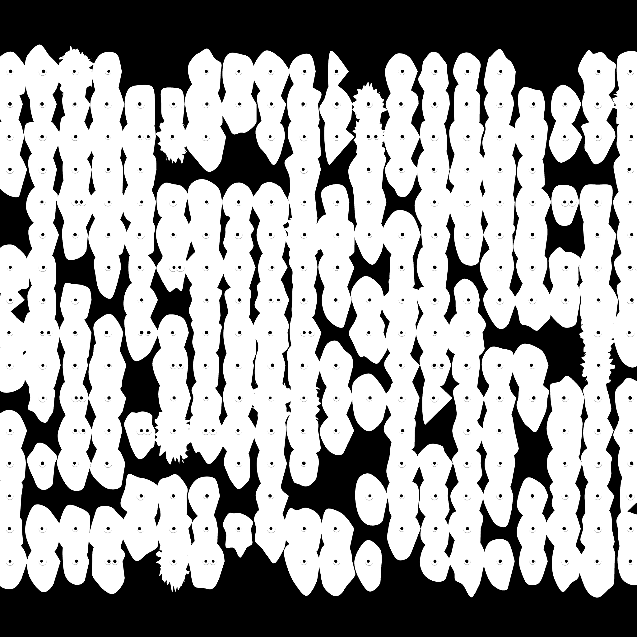 Kinetic Base Blob #37 (~320 Size 105 Kinetic Blobs with 284 Eyes Sporting the Inverted Classic Theme)