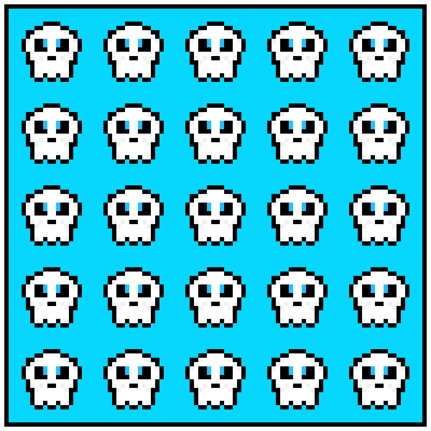 Moving skulls light blue