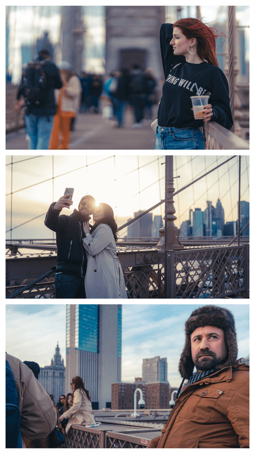 Brooklyn Bridge candid portraits