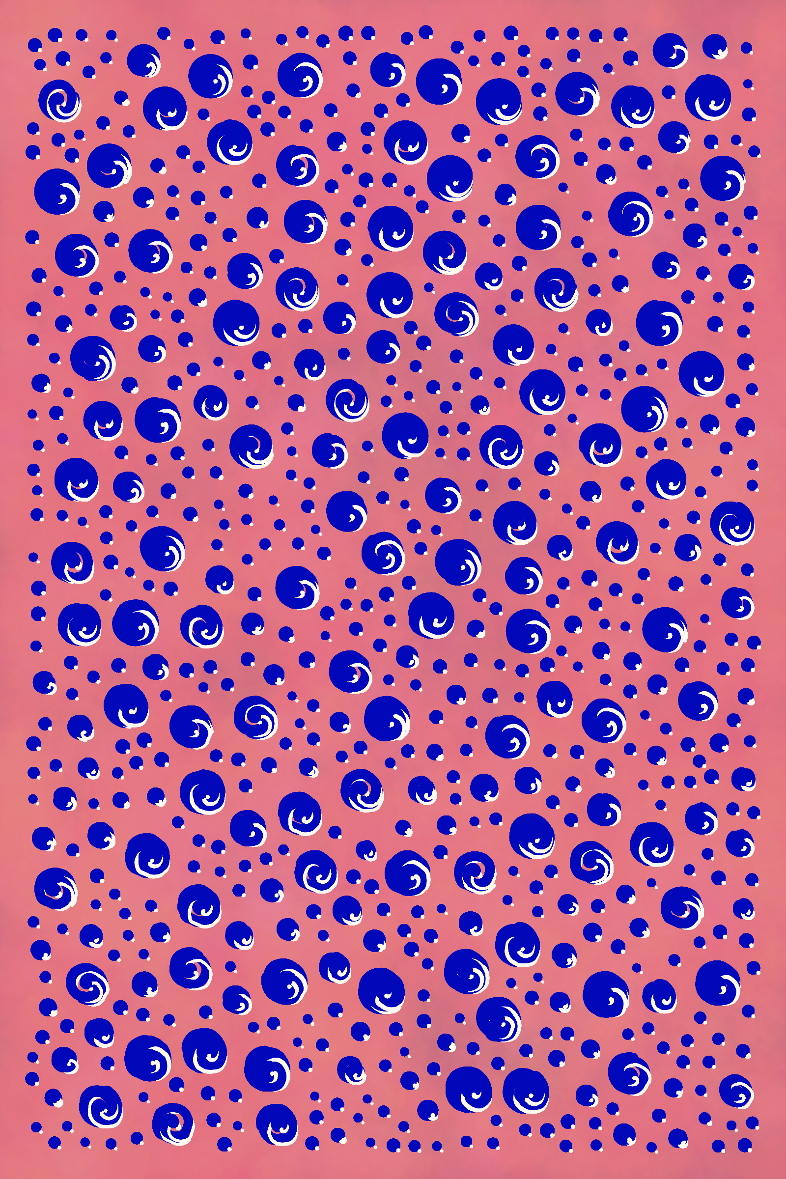 Blue Roses in a Pink Garden