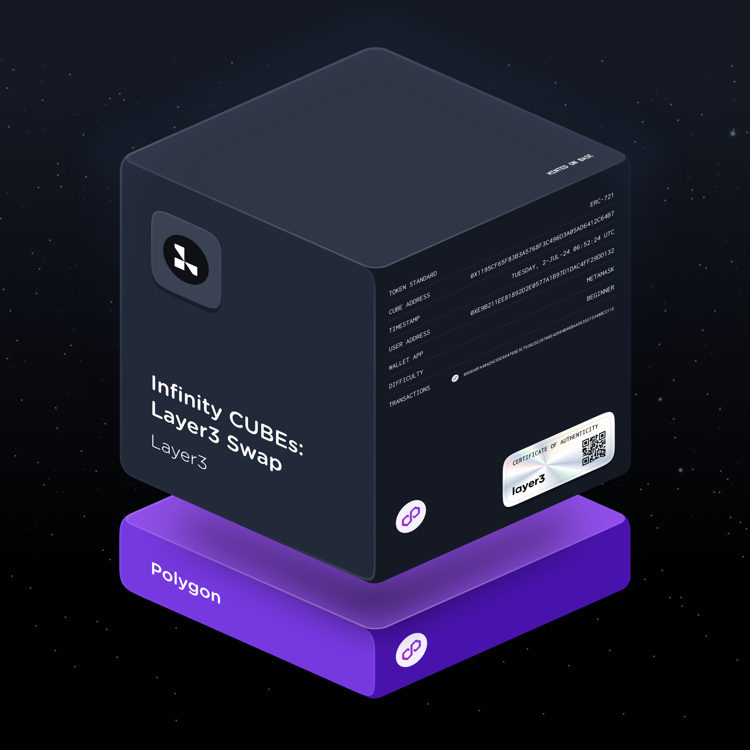 Infinity CUBEs: Layer3 Swap