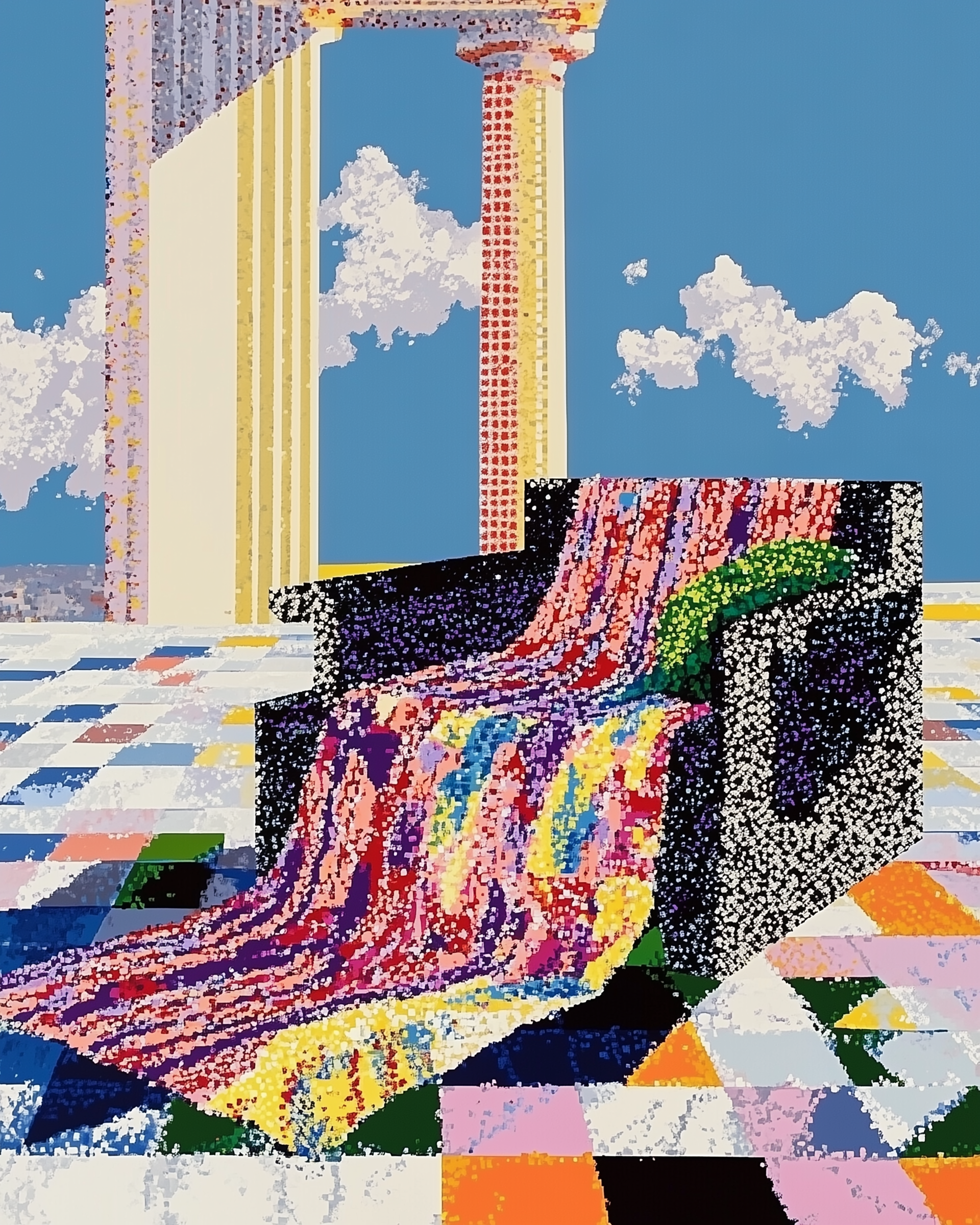 Satin against marble.