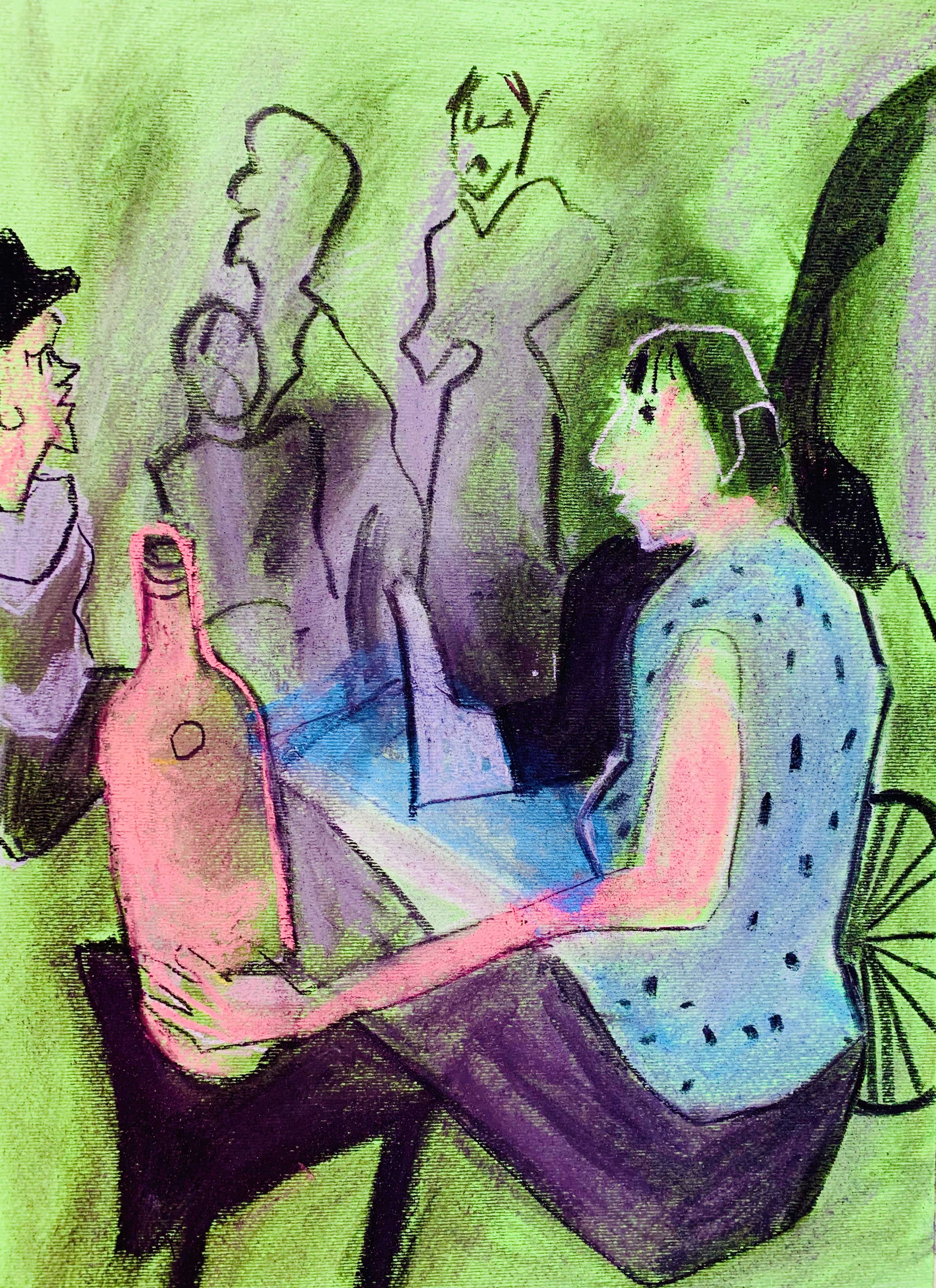 Figure study. Mixed media On paper.2024