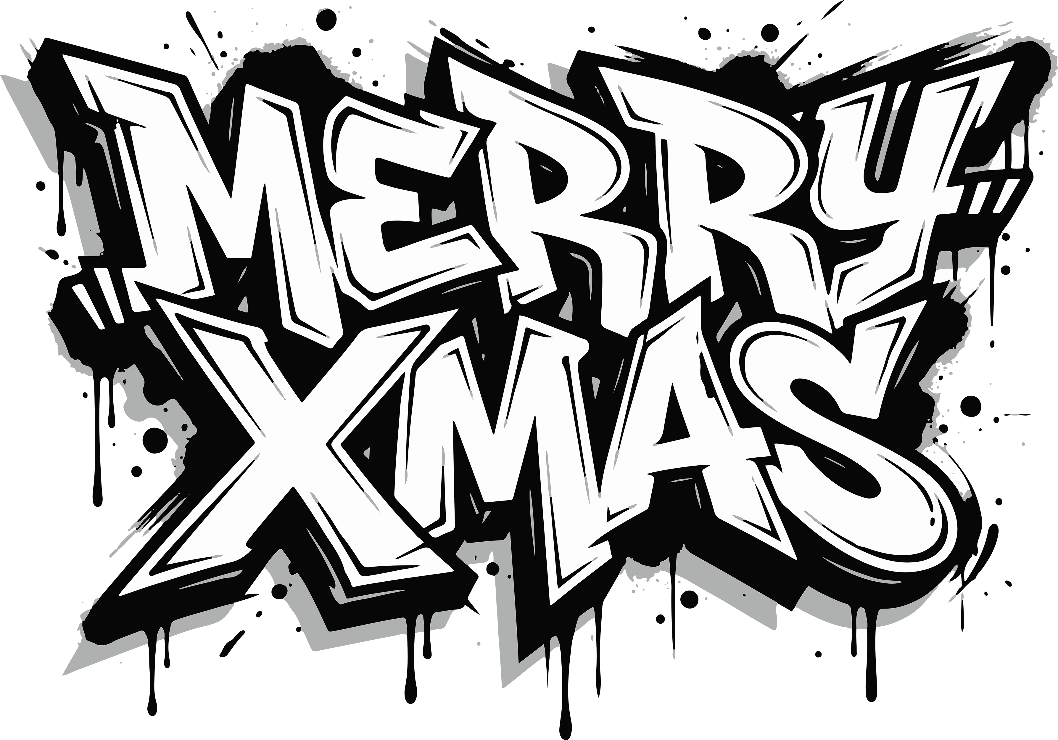 Merry Xmas Graffiti Sticker #1