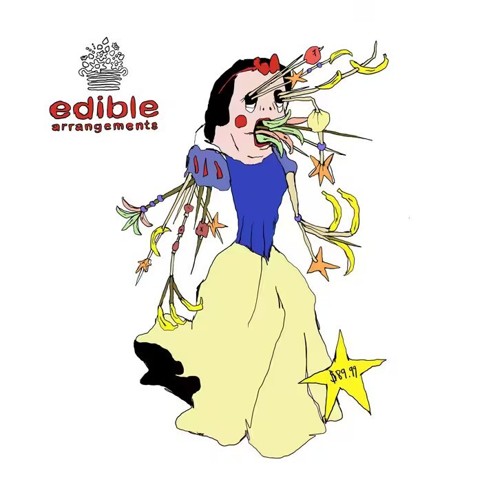 your favorite disney princess reimagined as an edible fruit arrangement 