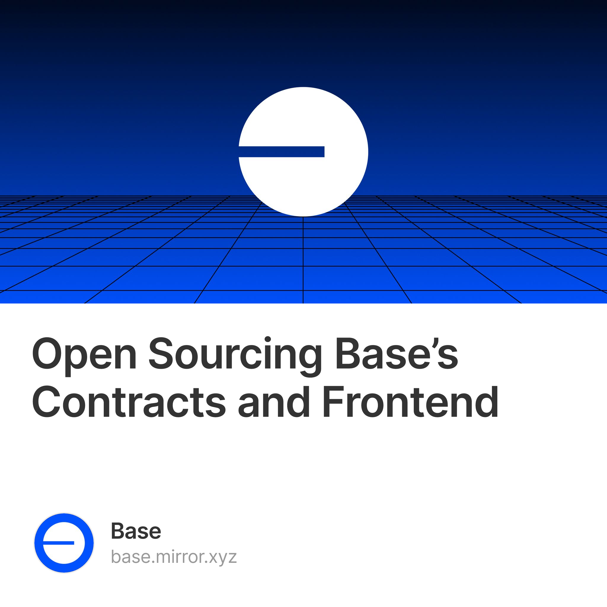 Open Sourcing Base’s Contracts and Frontend 833