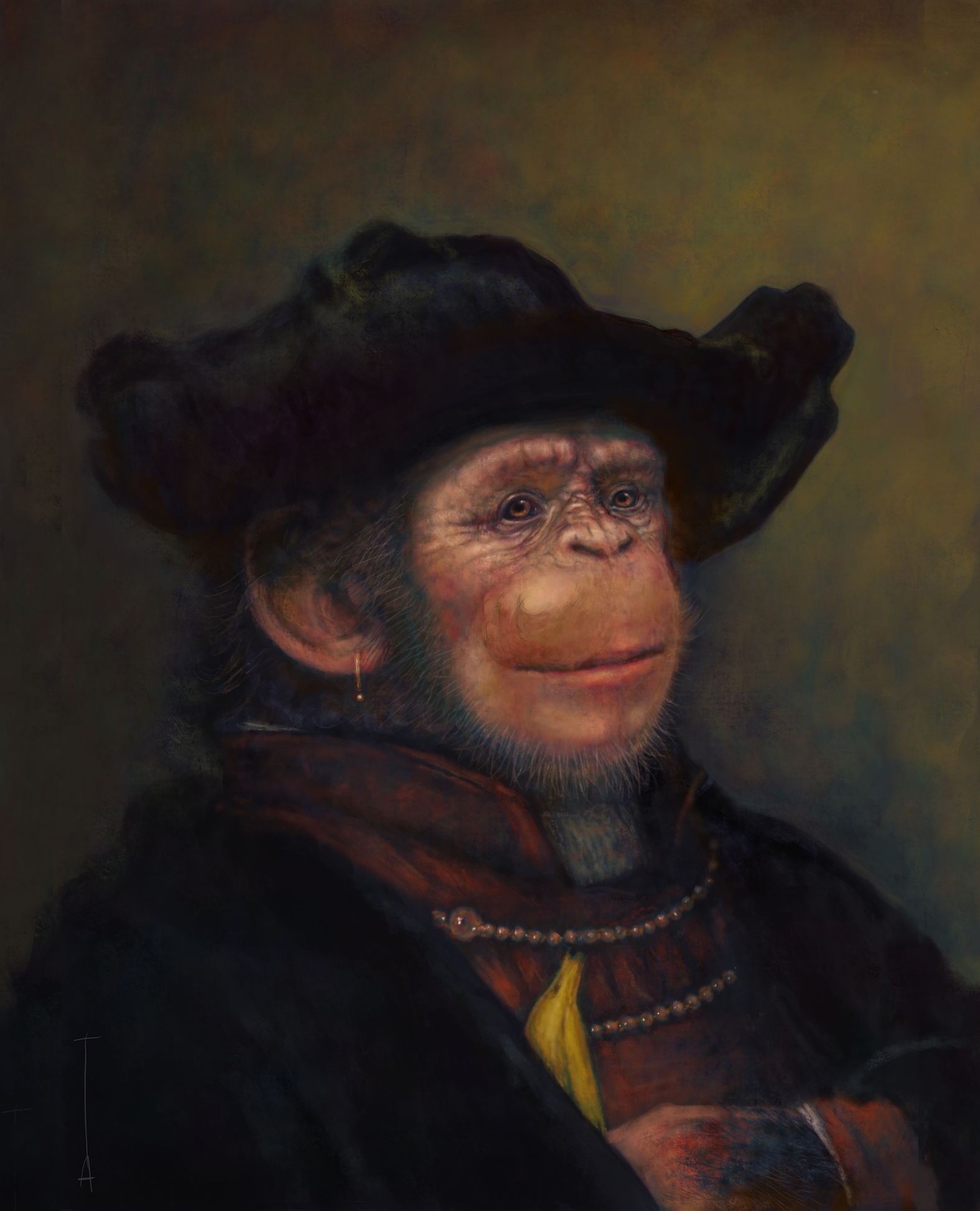 Self Portrait with Banana and Flat Cap #5