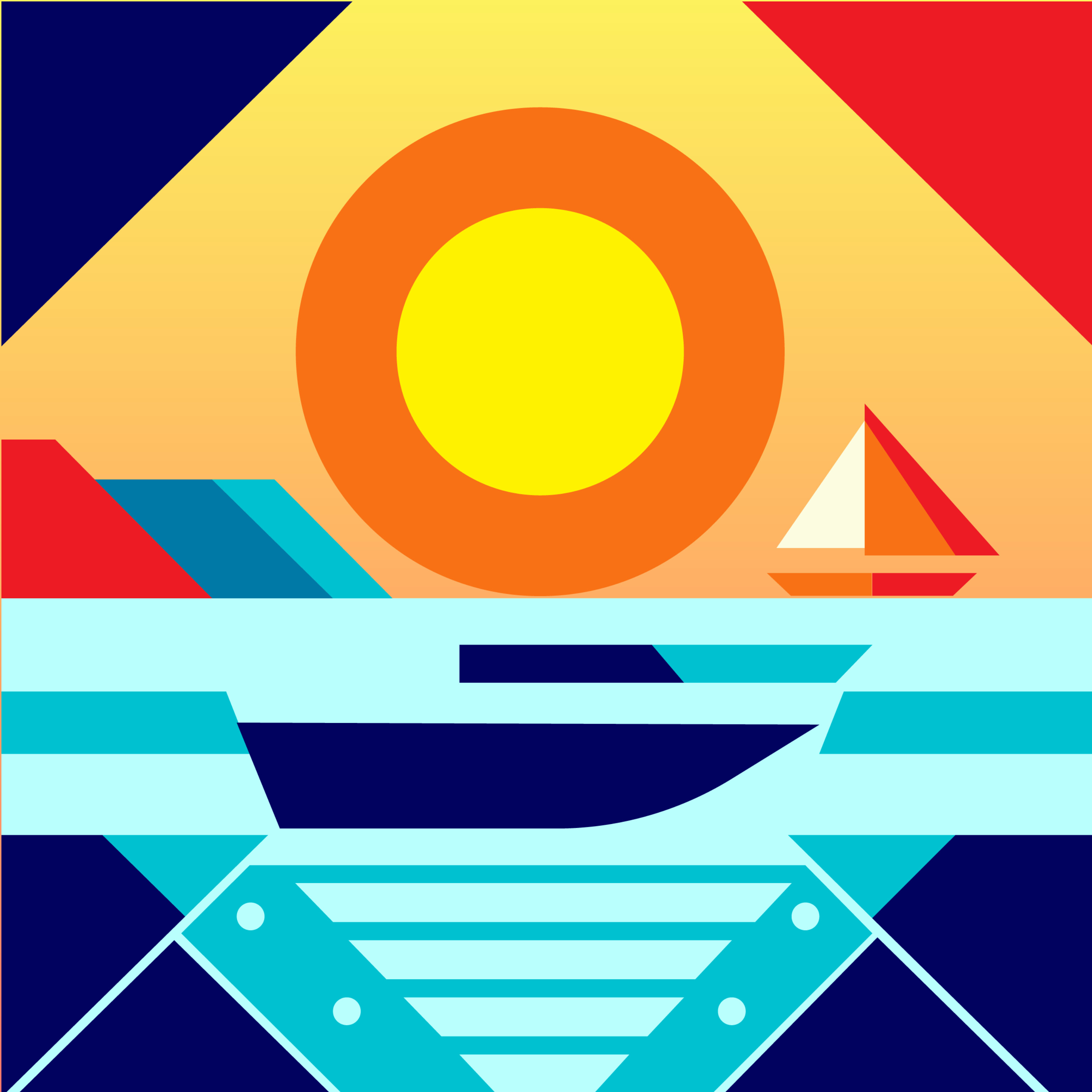 Sunset, vector, minimalism #19