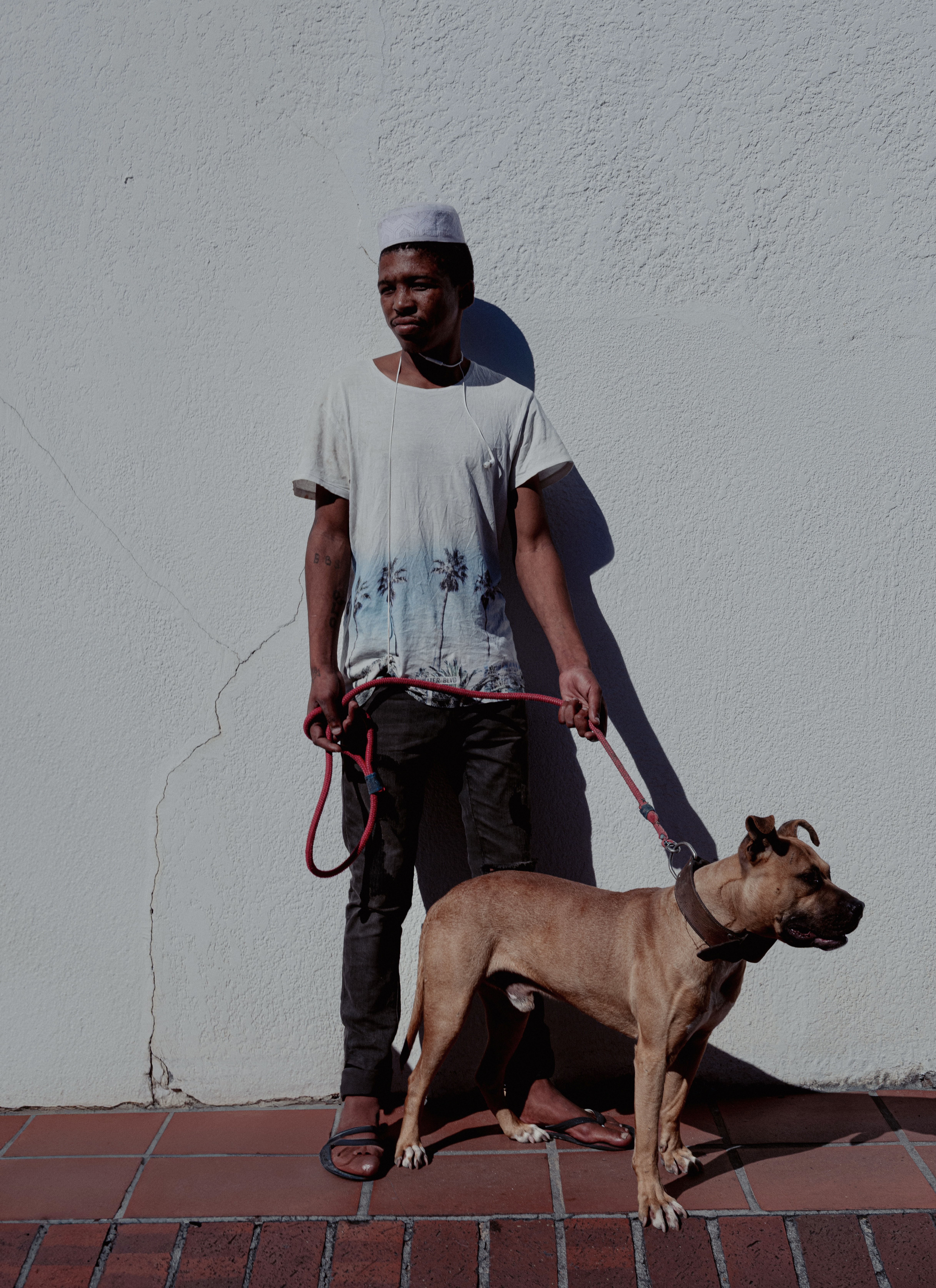 Portrait of a Boy and His Dog Bullet