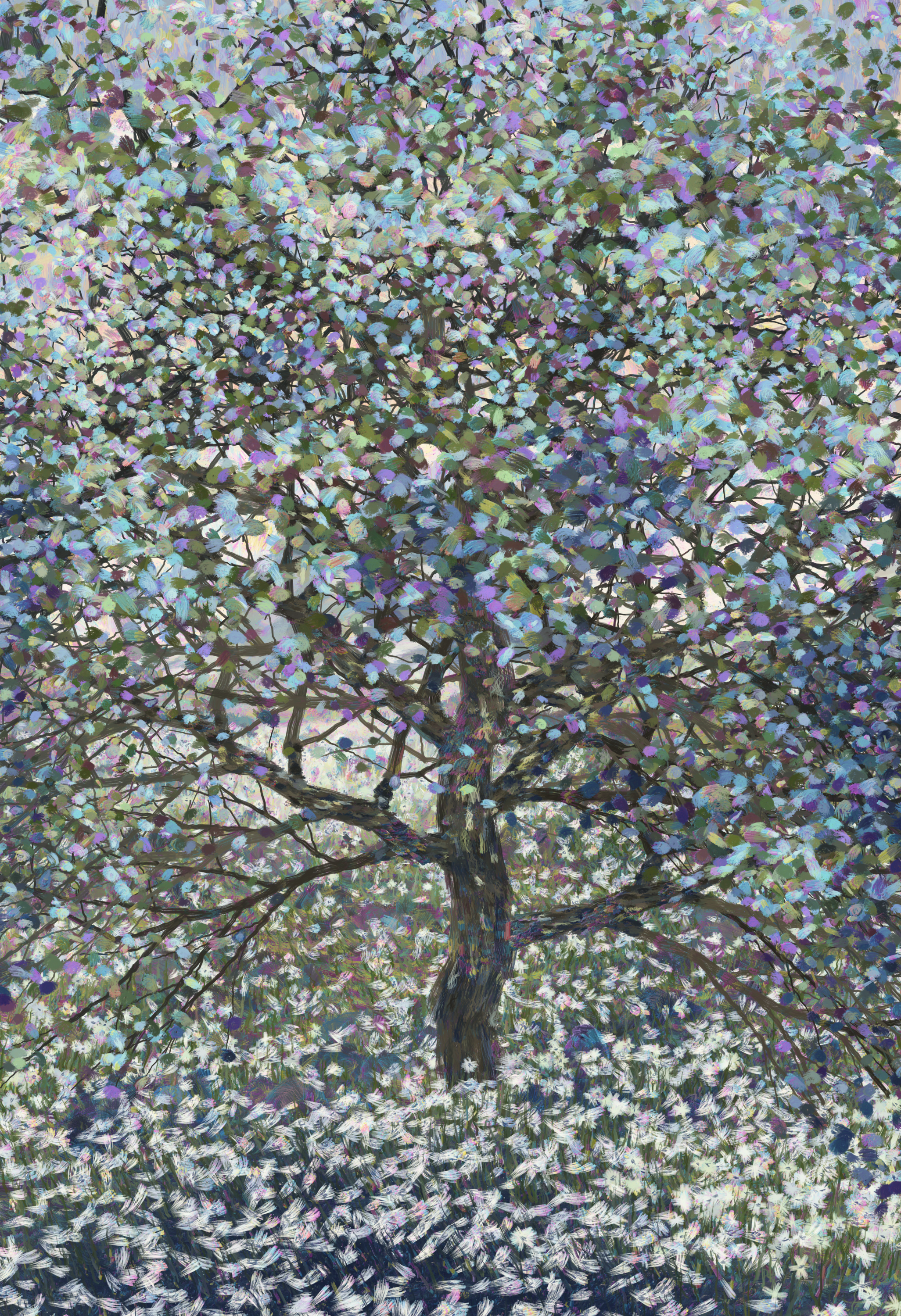 Tree, In Spring, Cool Blue