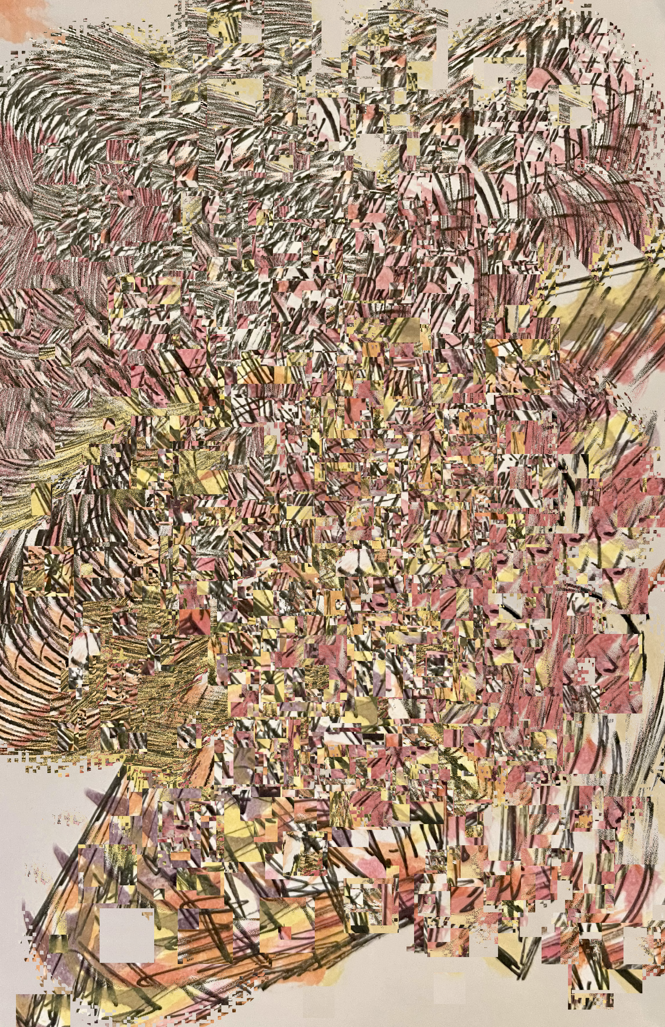 abstract in pixels and color