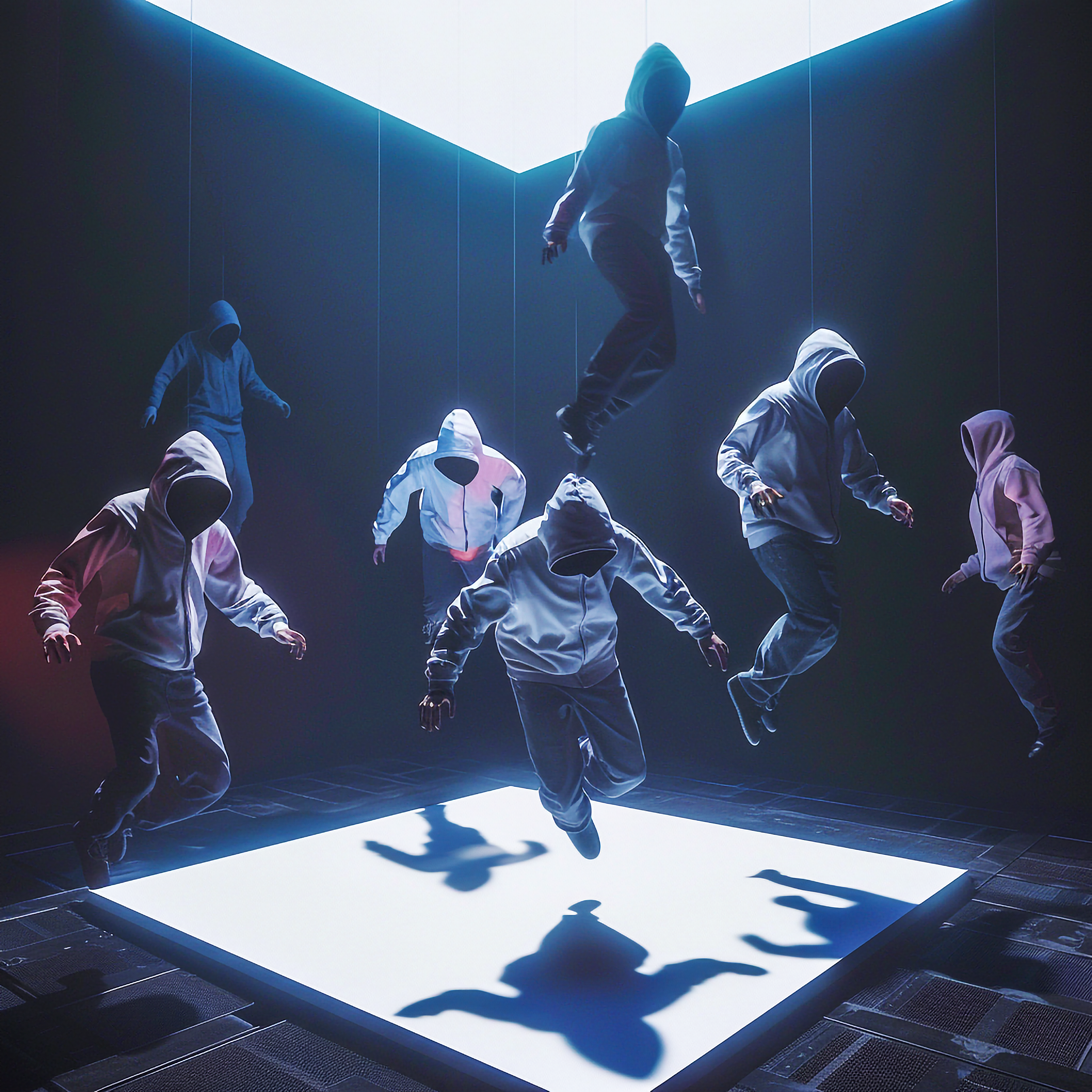 Clubbing with hoodies.