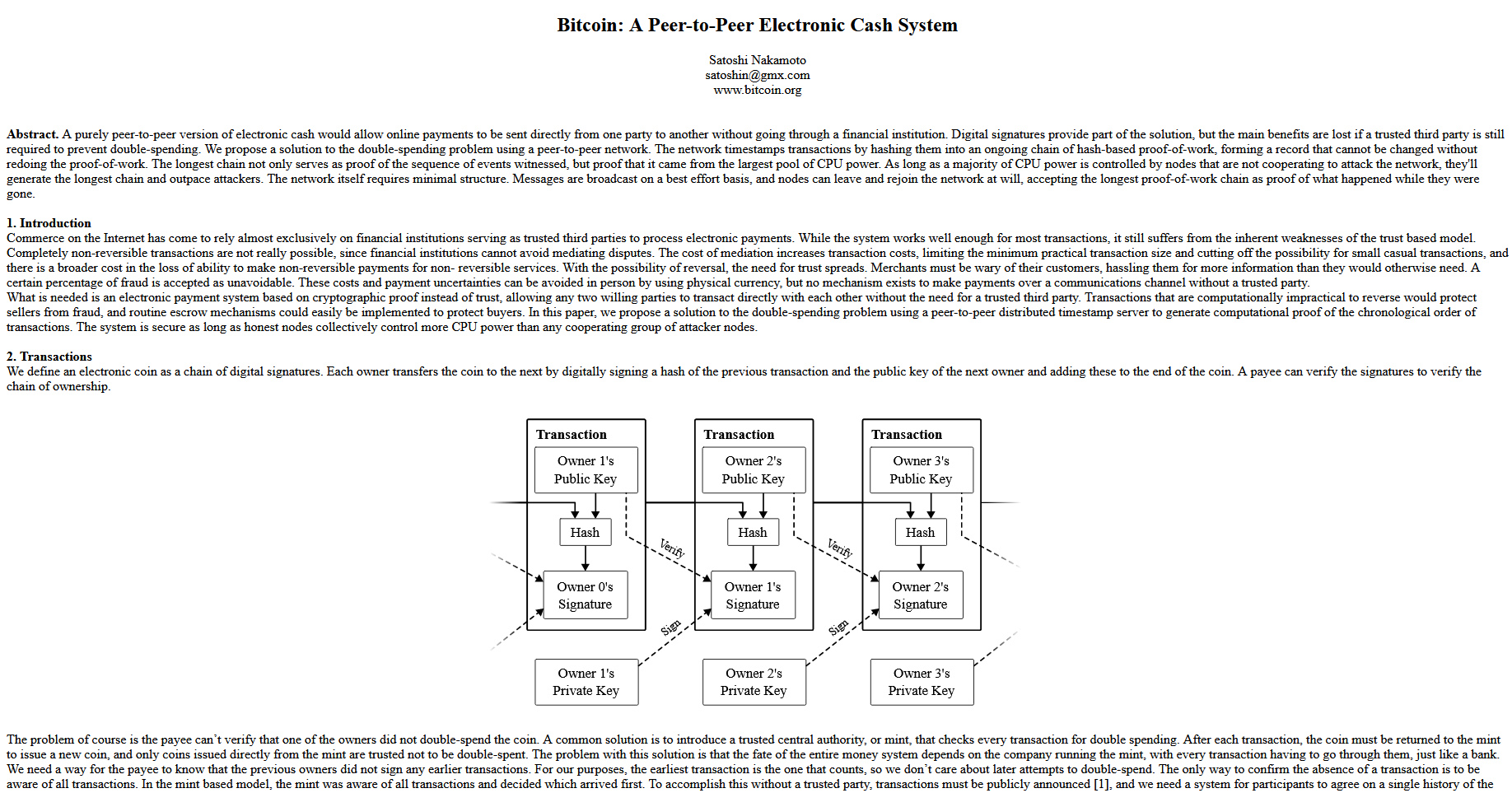 Bitcoin Whitepaper