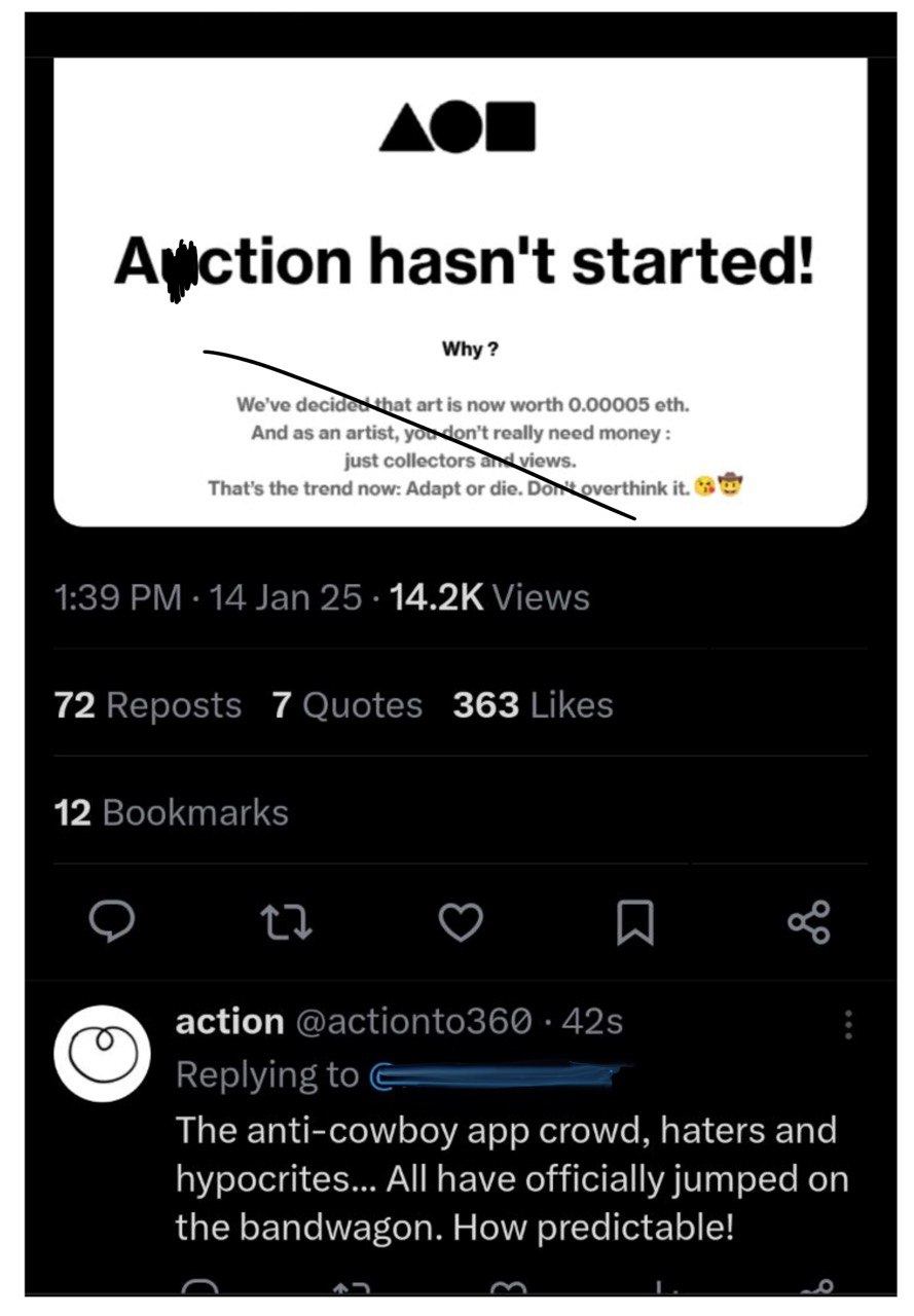 Action hasn't started