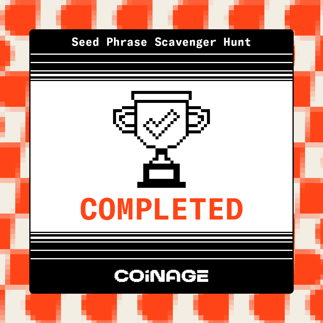 Coinage Scavenger Hunt Completion
