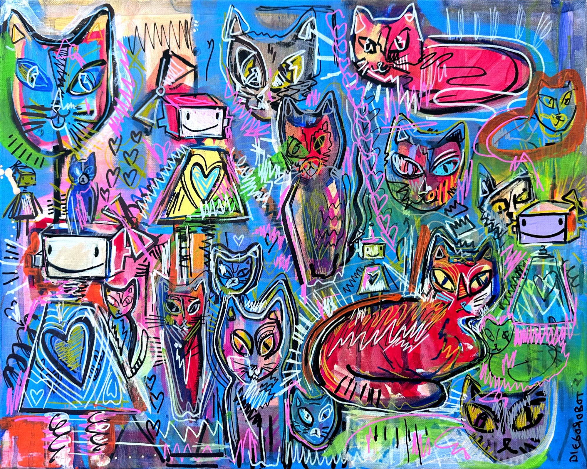 Girl robots and cats #253