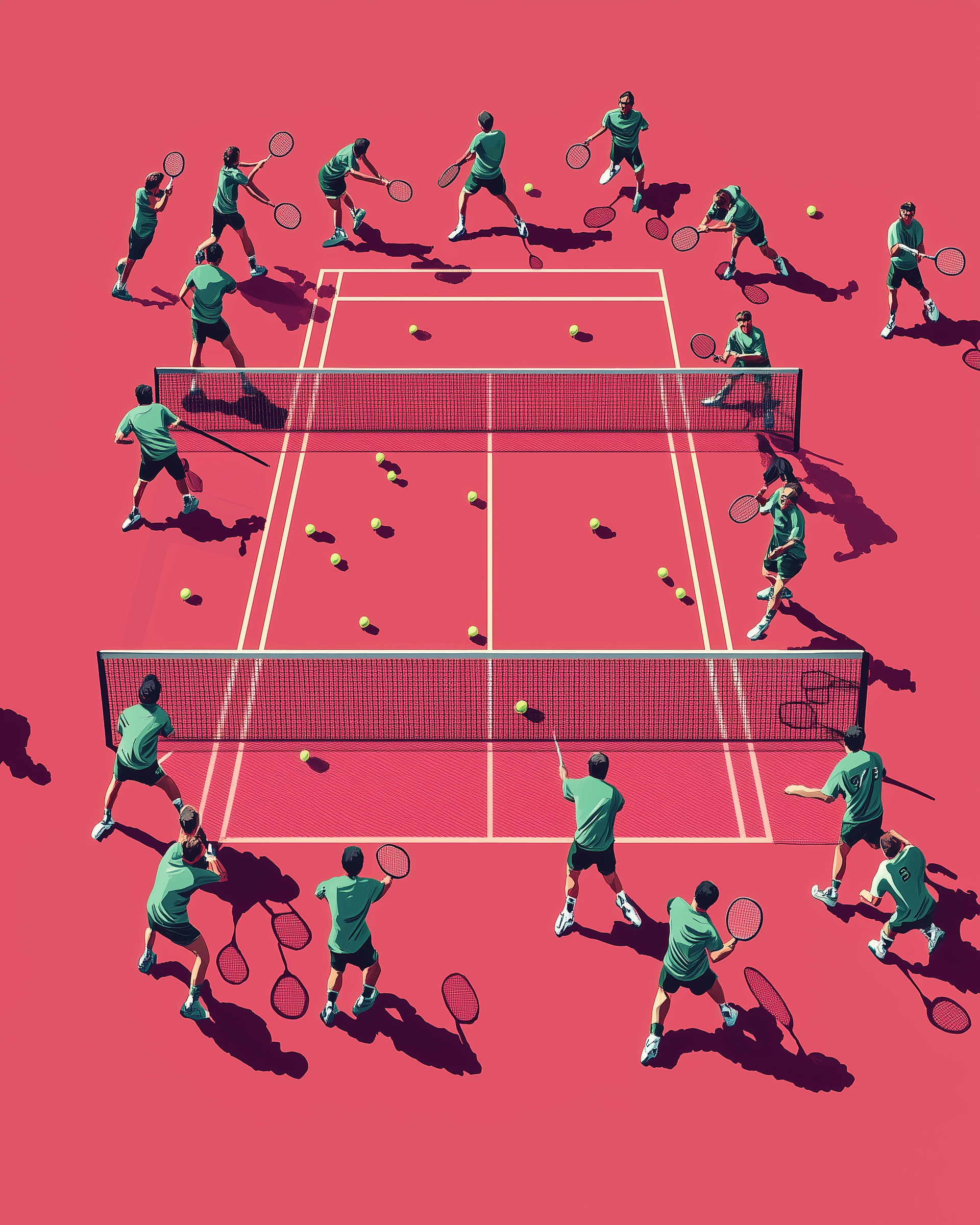 Double net pickleball