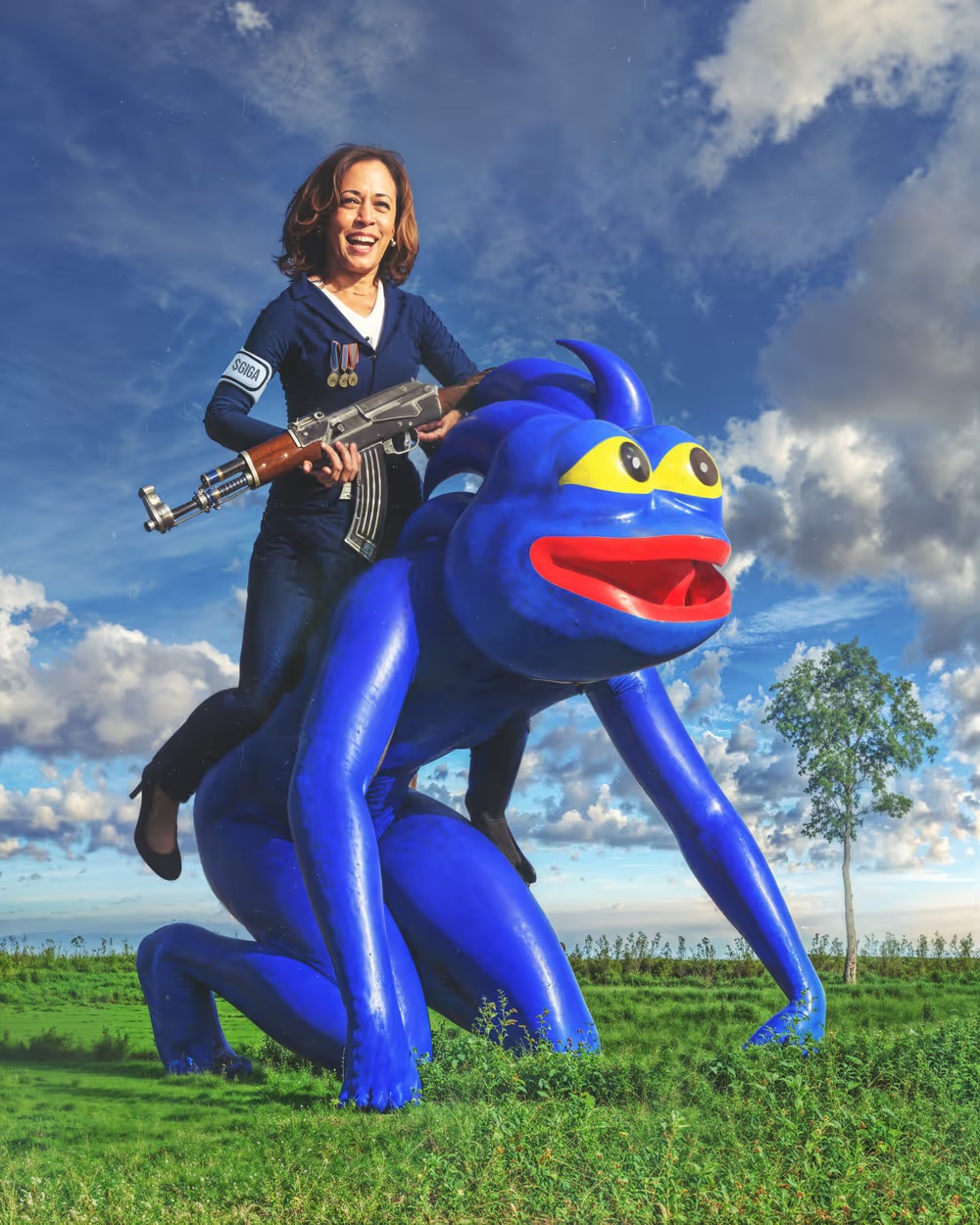 KAMALA RIDING THE BULL