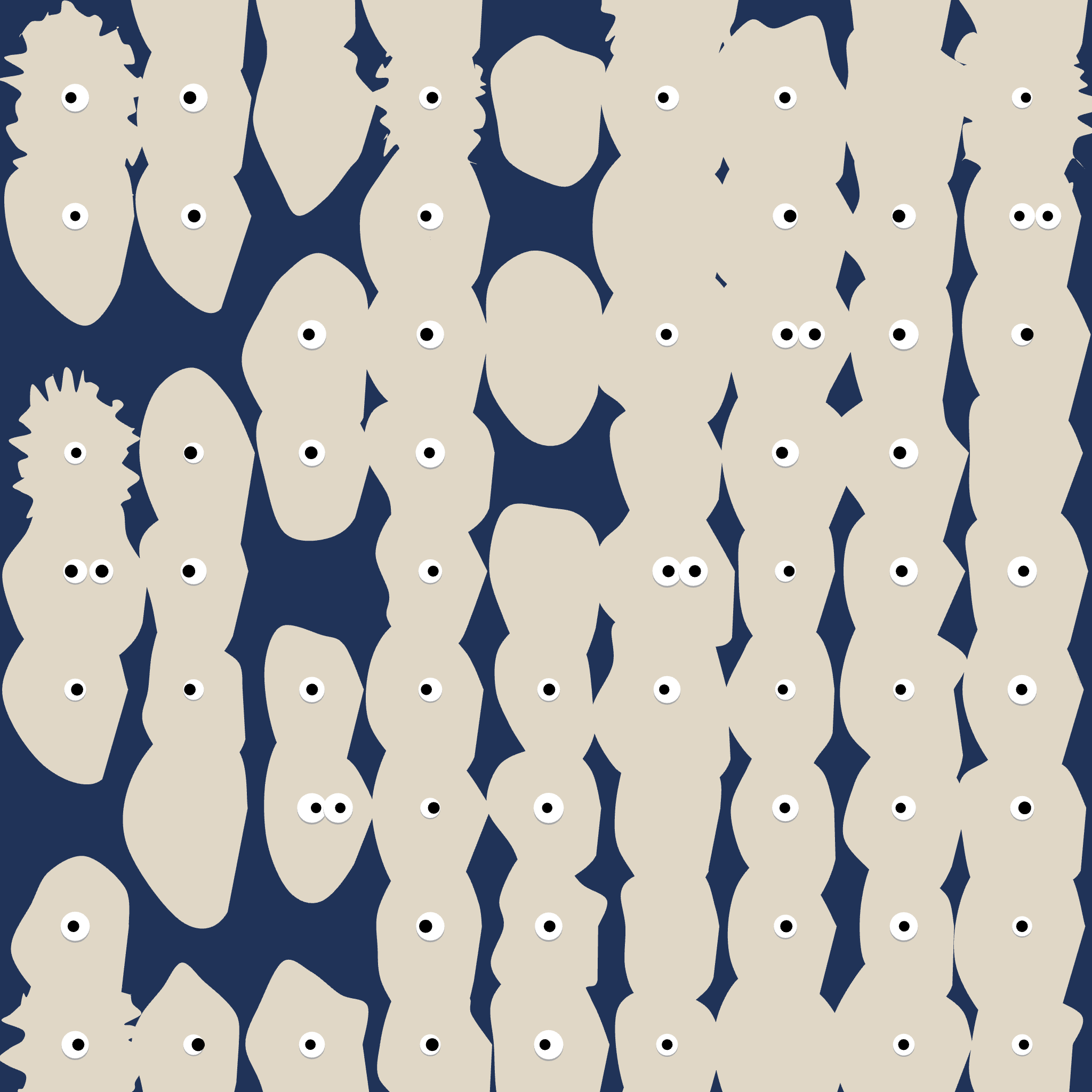 Kinetic Base Blob #16 (~180 Size 222 Kinetic Blobs with 164 Eyes Sporting the Khaki & Jeans Theme)