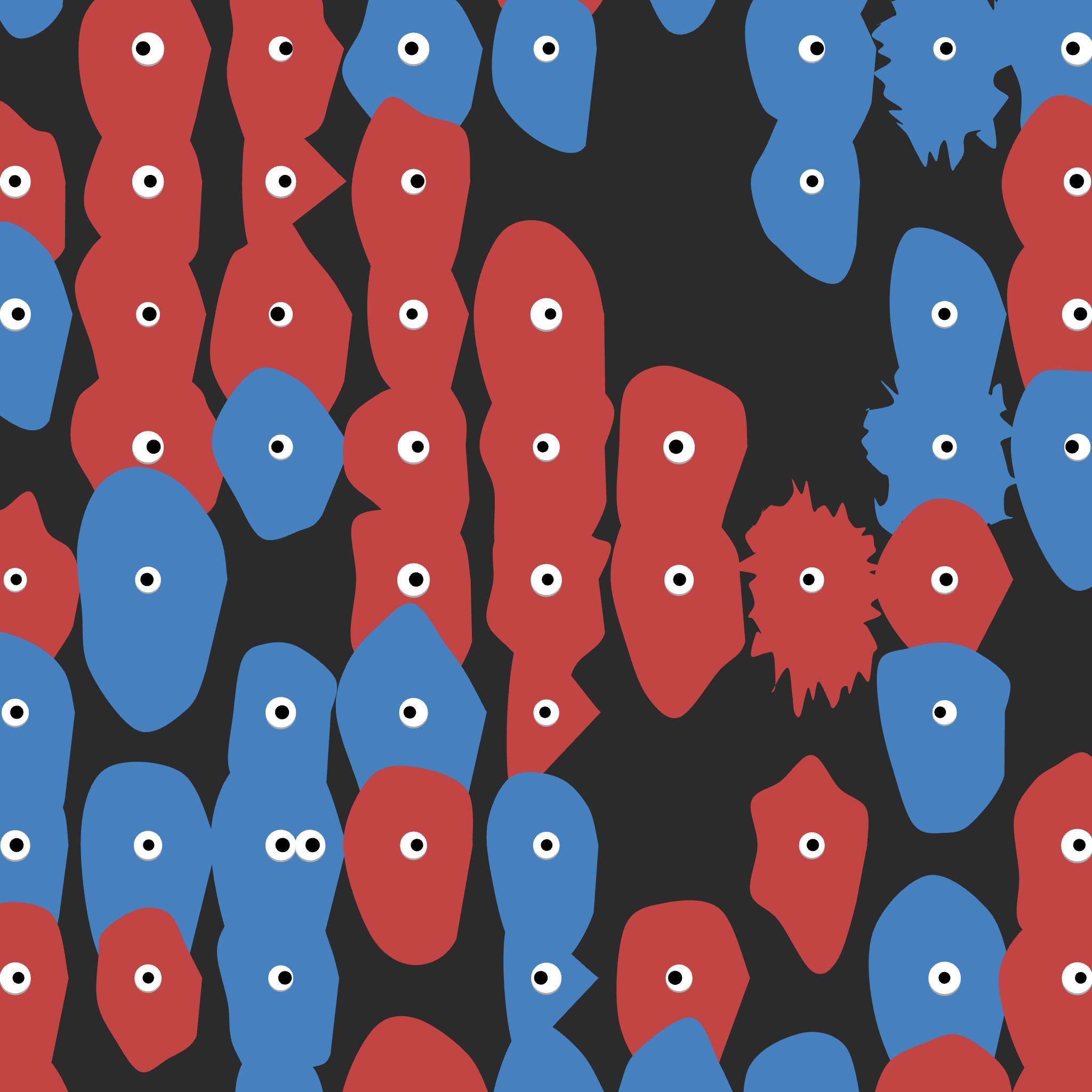 Kinetic Base Blob #3 (~198 Size 249 Kinetic Blobs with 169 Eyes Sporting the 3D Theme)