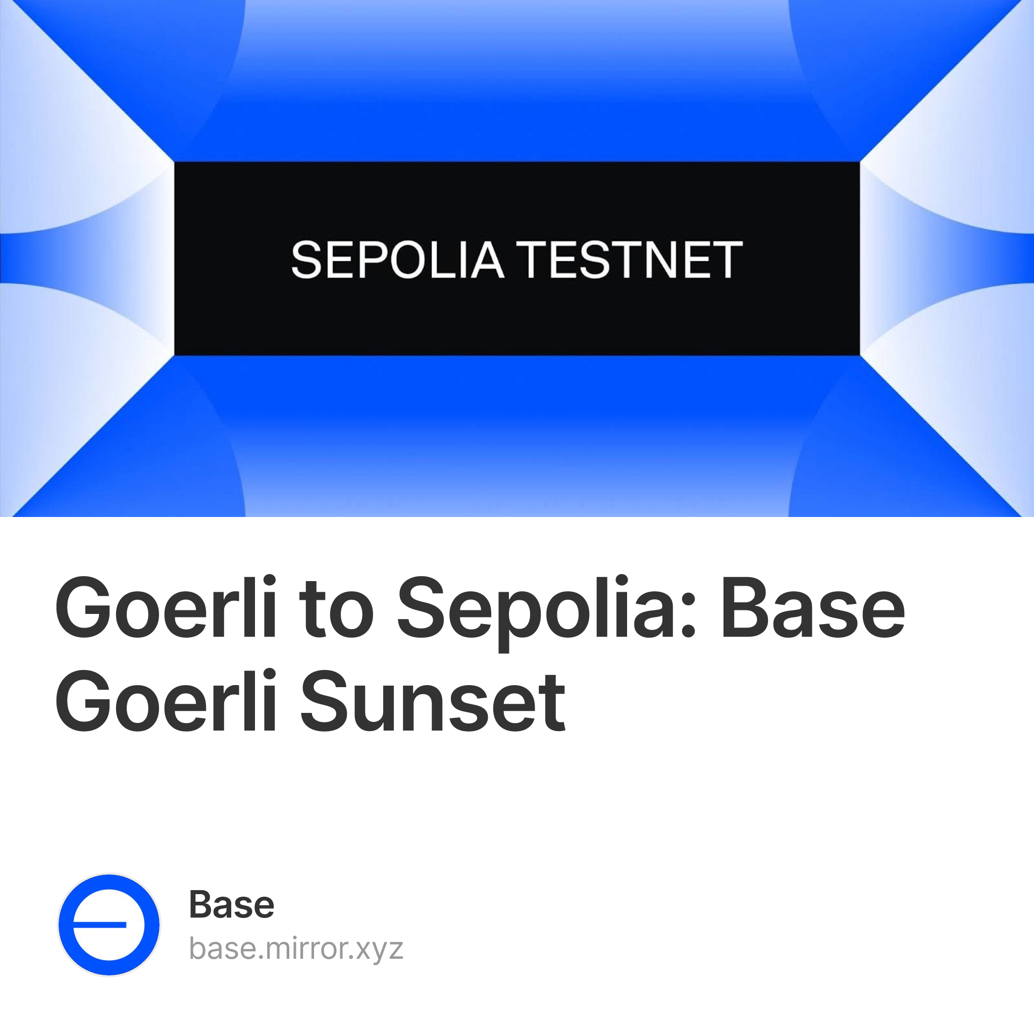 Goerli to Sepolia: Base Goerli Sunset  124