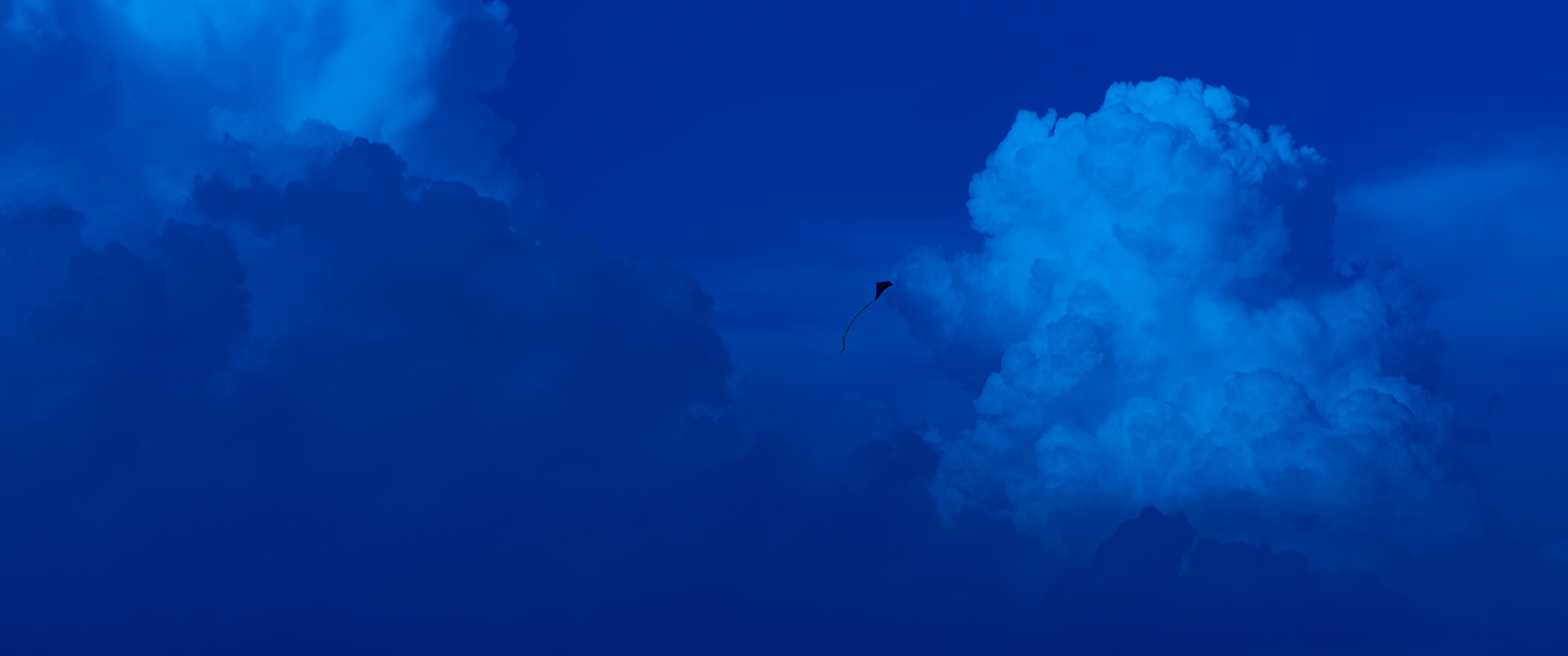 floating in blue