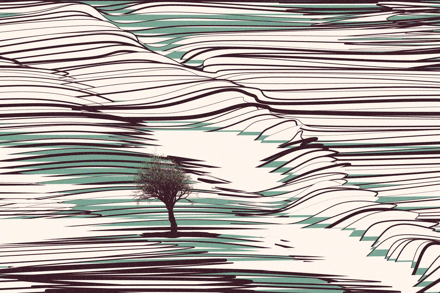 A tree in the distance