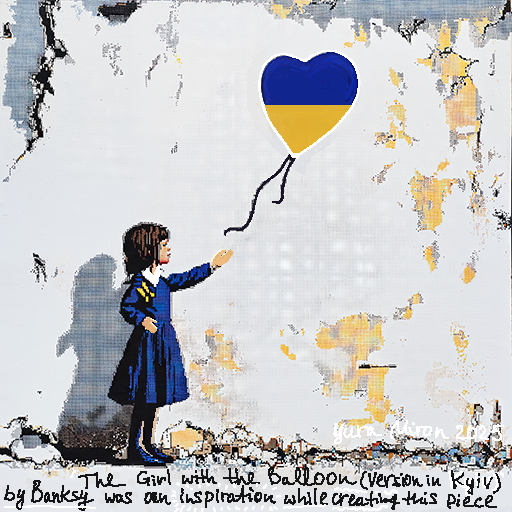 Ukrainian girl with the Balloon in Kyiv