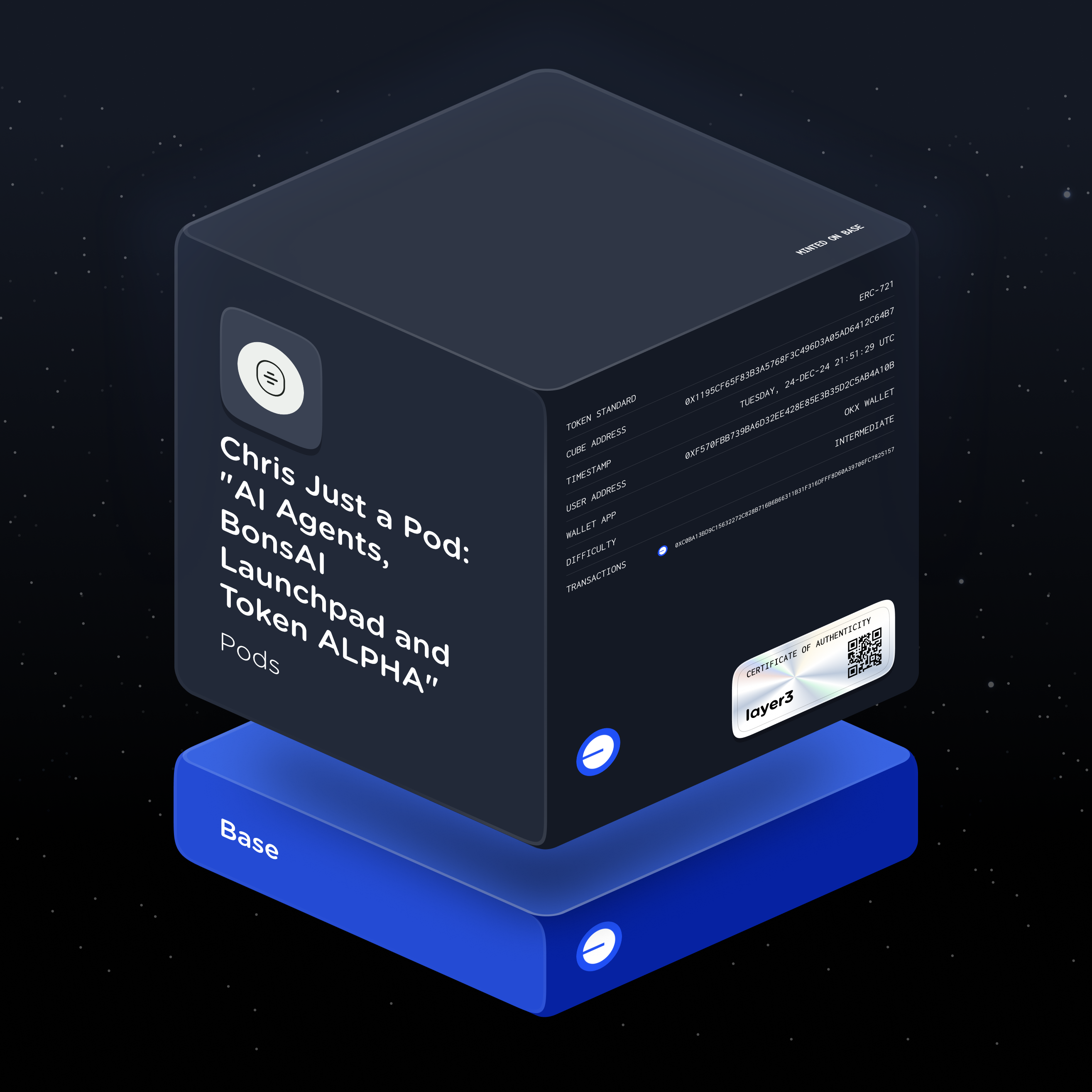 Chris Just a Pod: "AI Agents, BonsAI Launchpad and Token ALPHA"