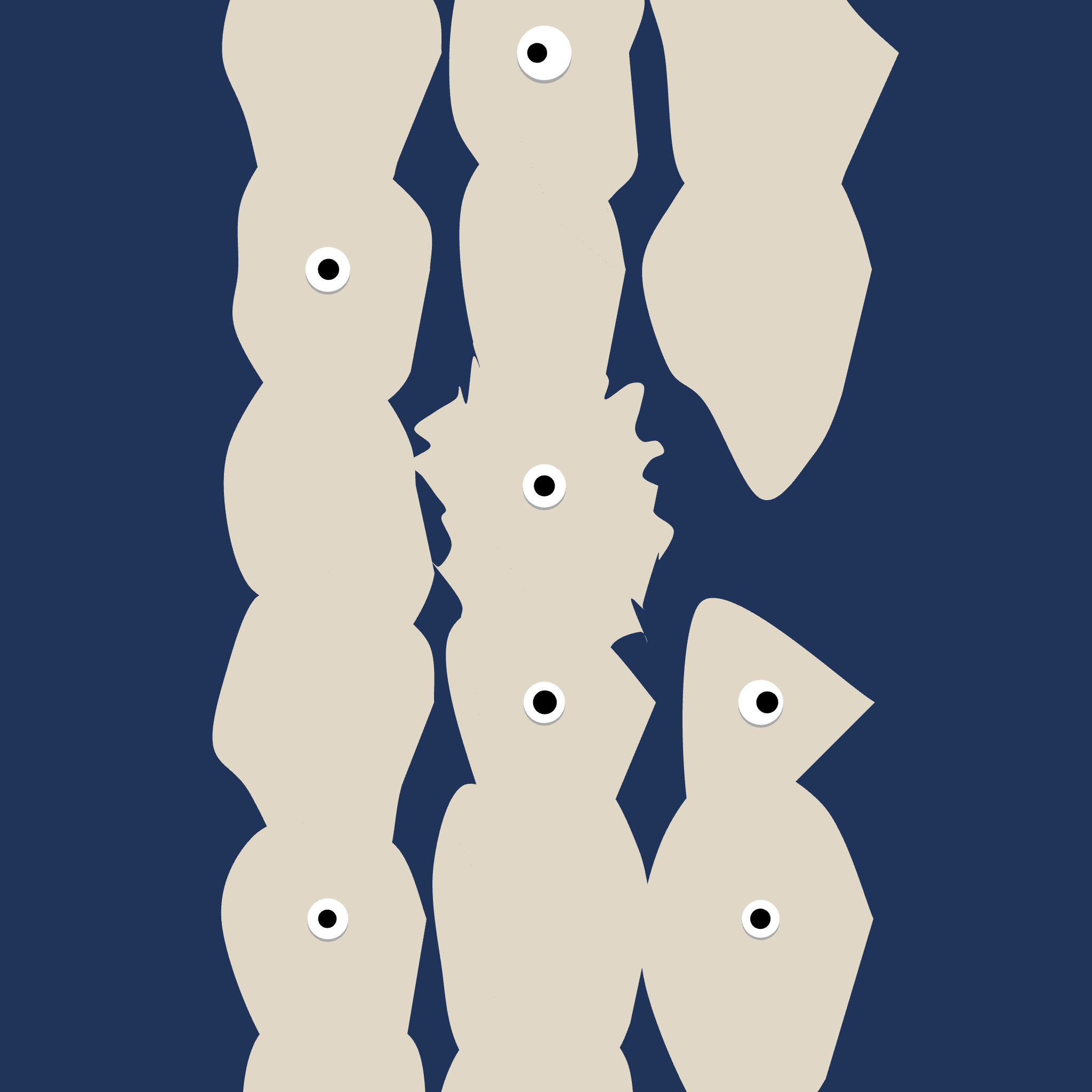 Kinetic Base Blob #23 (~45 Size 406 Kinetic Blobs with 38 Eyes Sporting the Khaki & Jeans Theme)