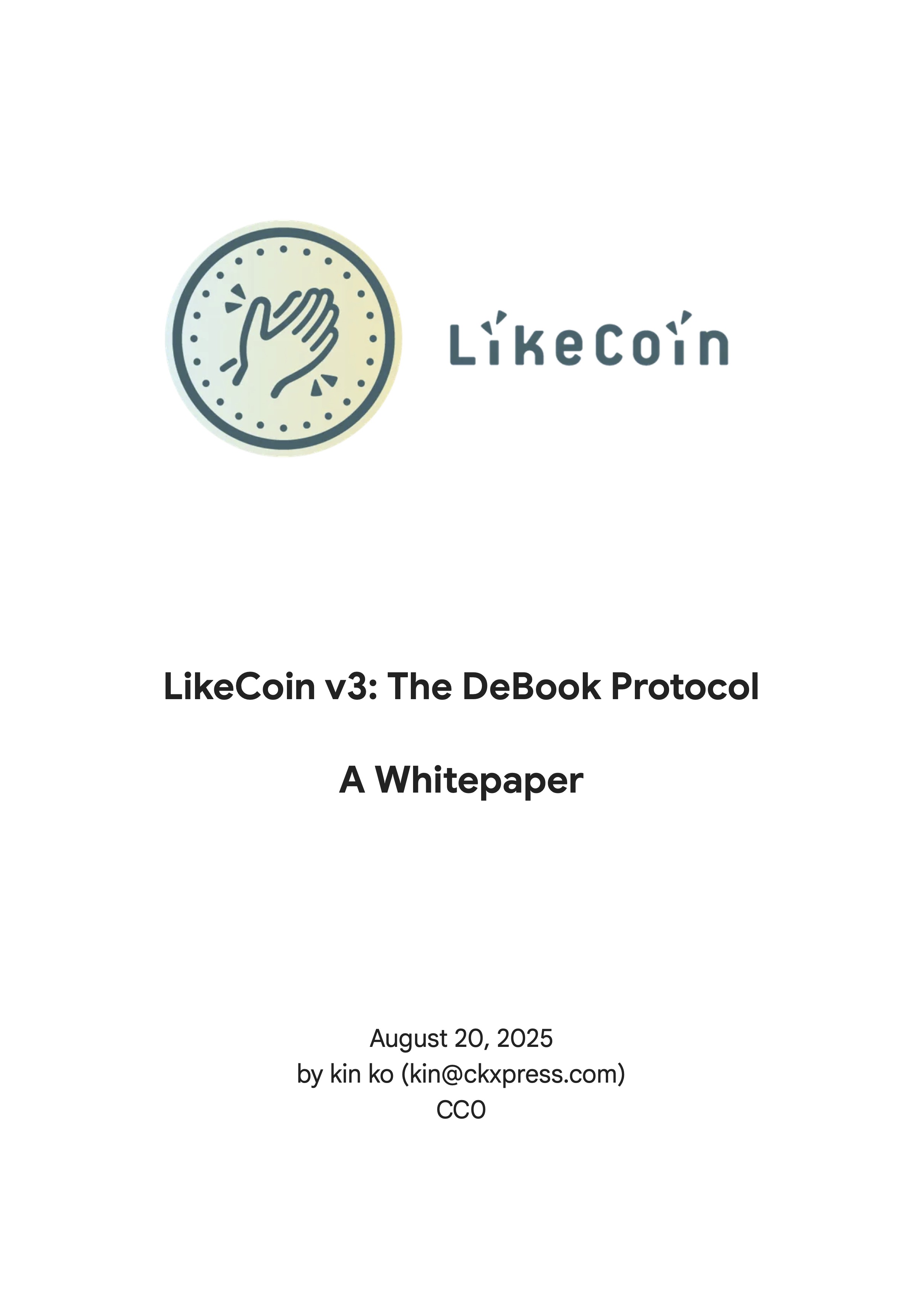 LikeCoin v3: The DeBook Protocol - A Whitepaper #19