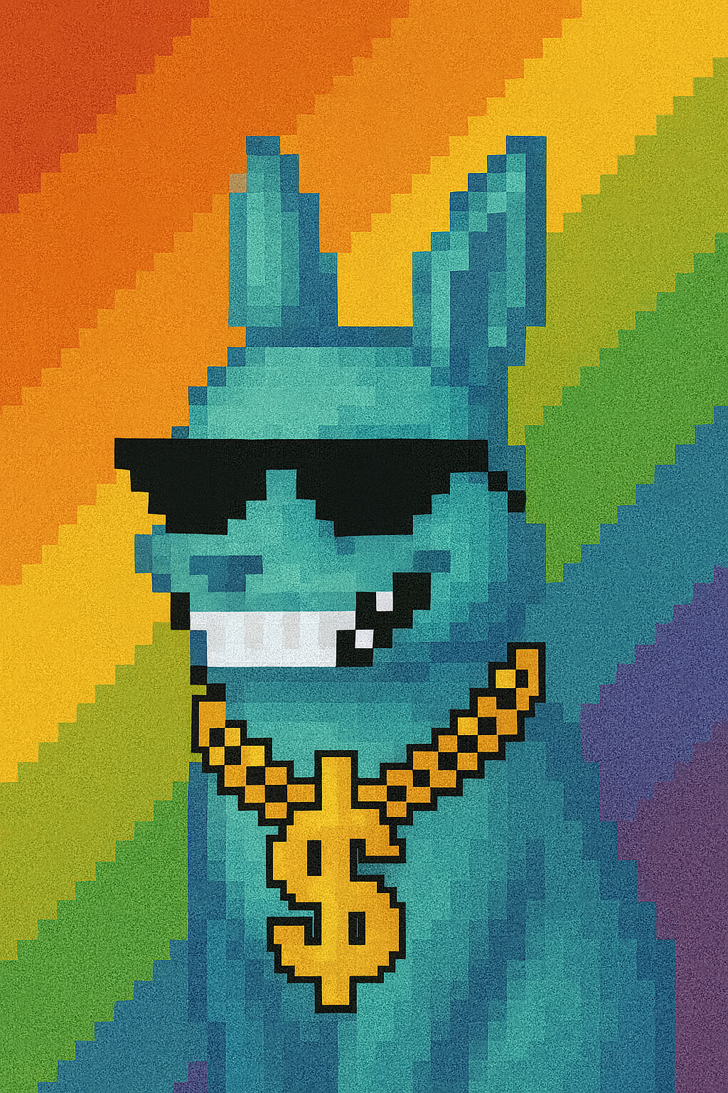Squirrel Cool Rainbow Pixel Art #1
