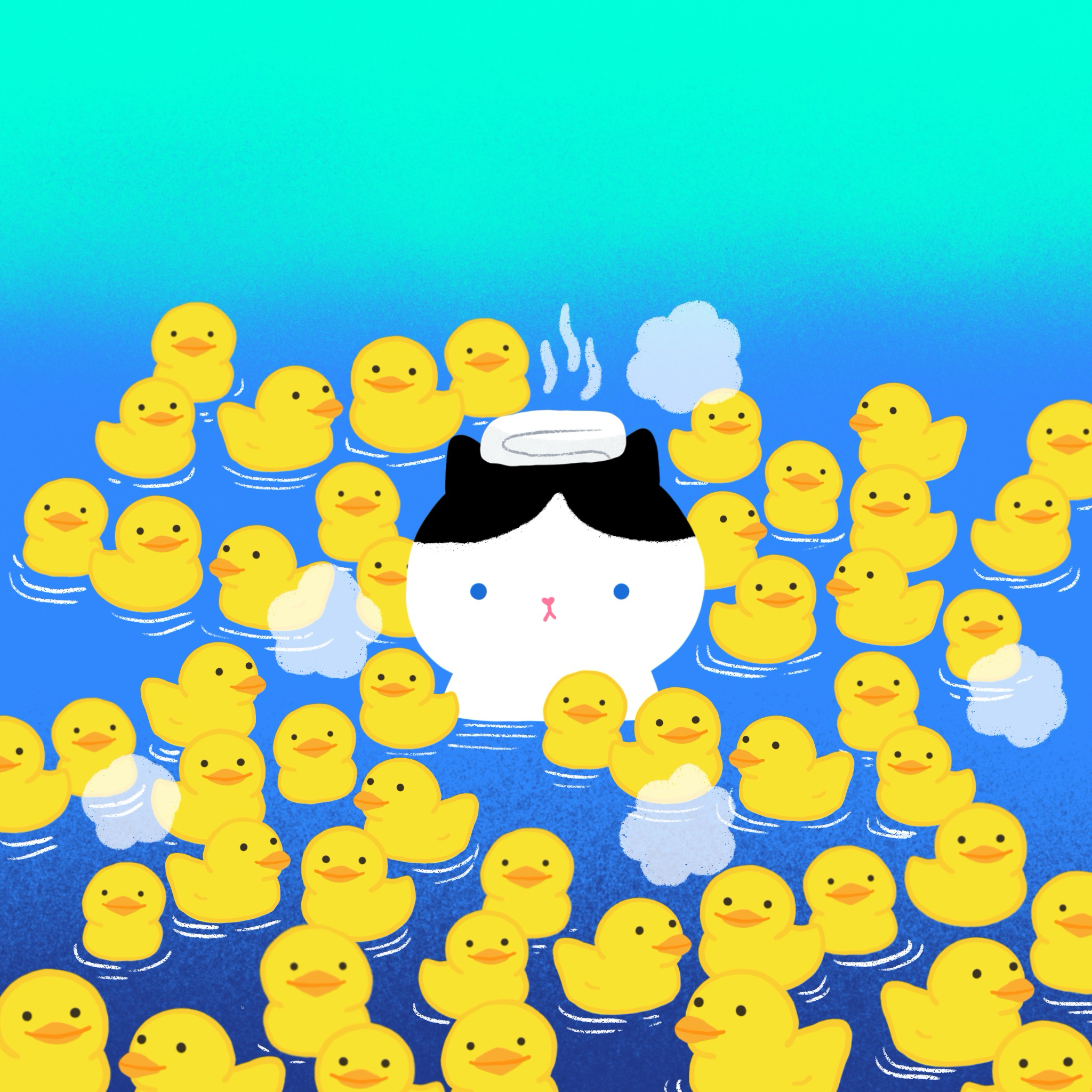 Bath time with some rubble ducks