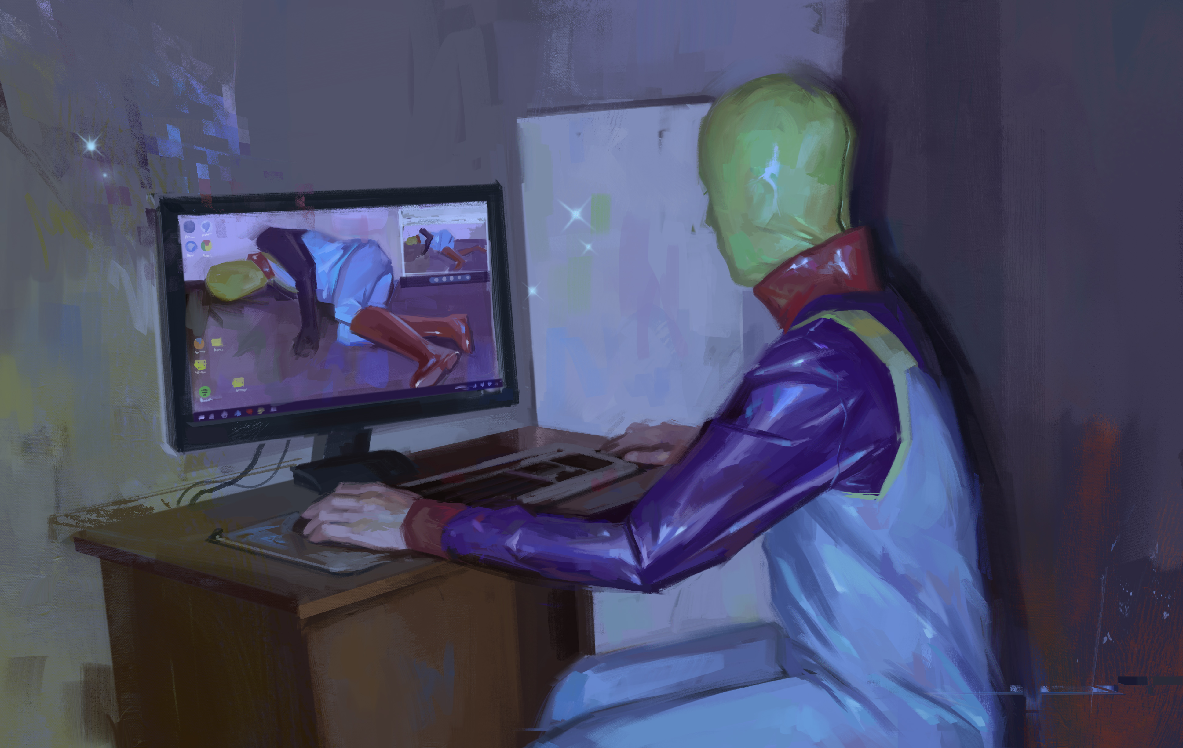 Chronically online (A painting study)
