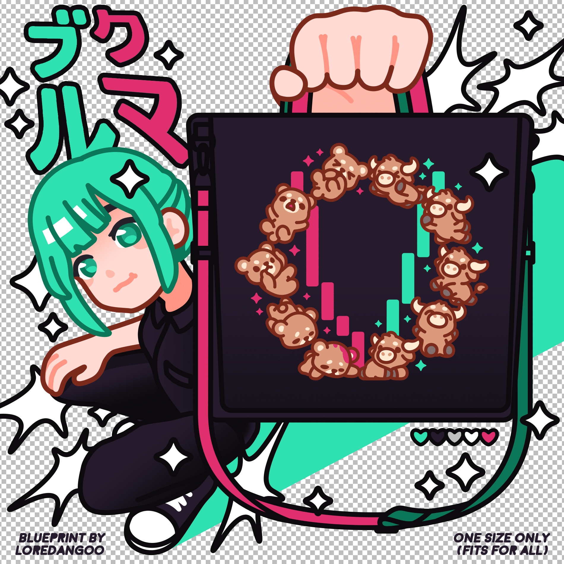 Bull & Bear Mini Totebag Blueprint