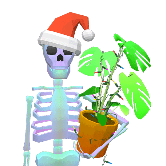 Santa Skelly and Plant