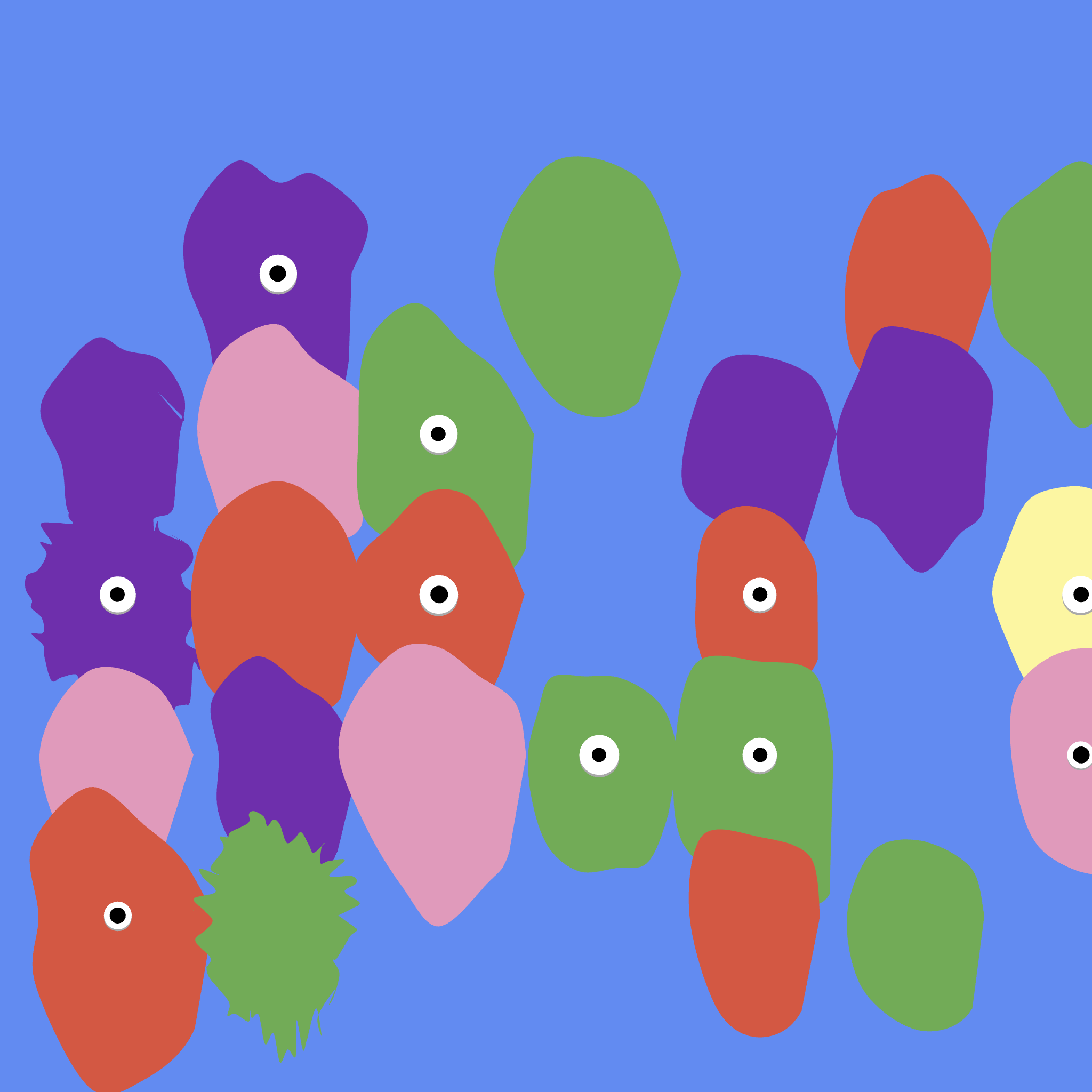 Kinetic Base Blob #29 (~35 Size 301 Kinetic Blobs with 24 Eyes Sporting the Punks Theme)