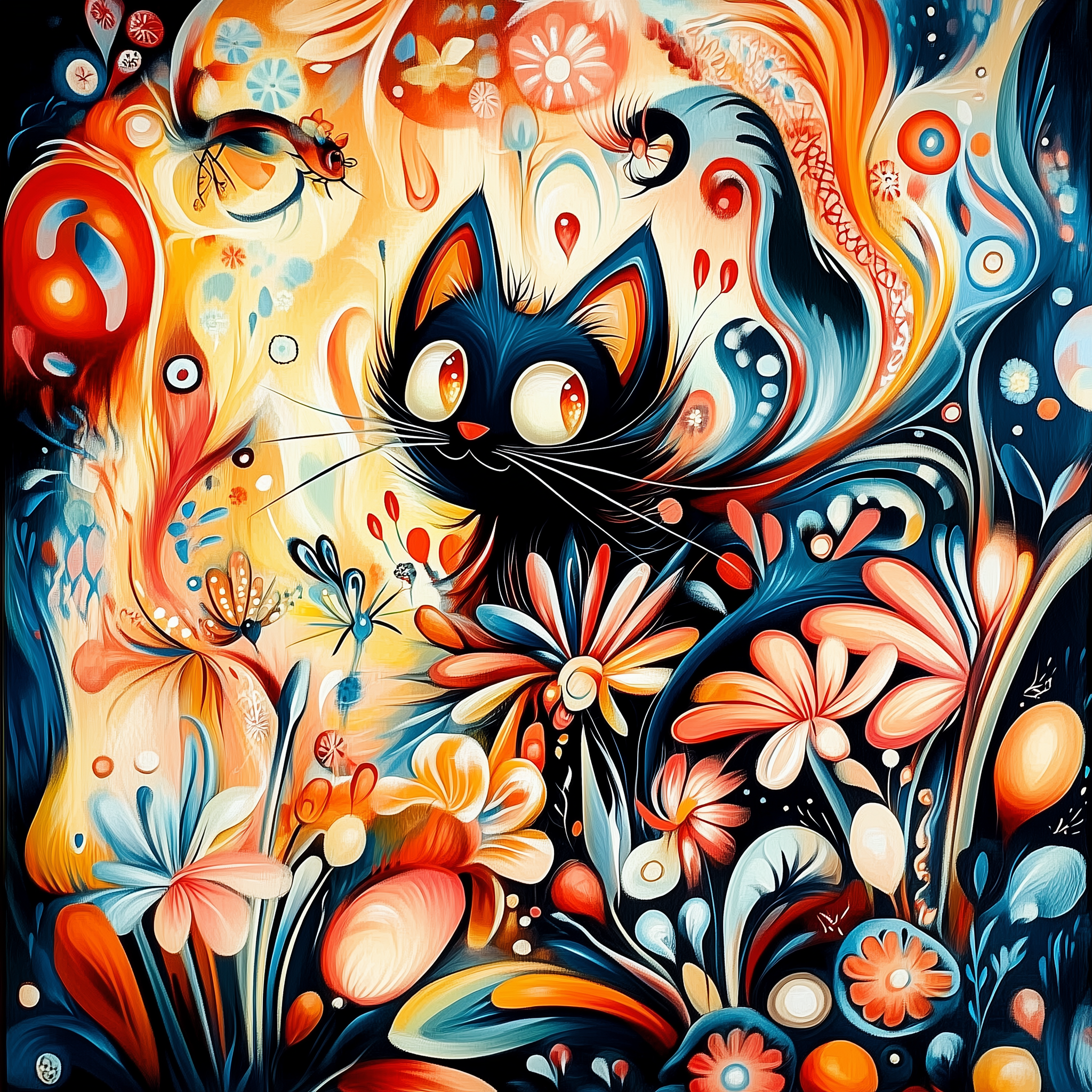 Mischievous kitten in a good mood Blue world #18