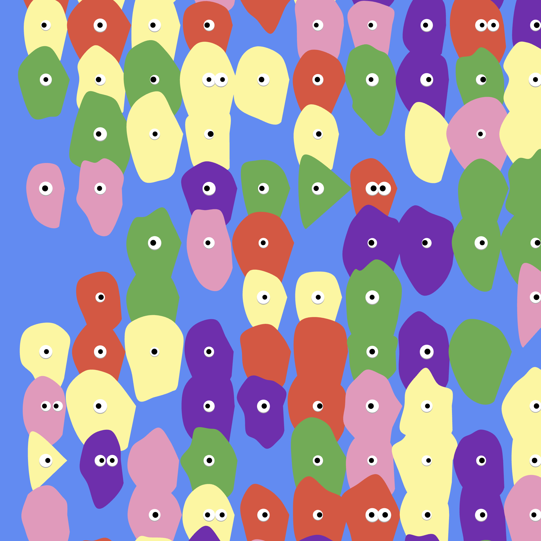 Kinetic Base Blob #15 (~240 Size 206 Kinetic Blobs with 215 Eyes Sporting the Punks Theme)