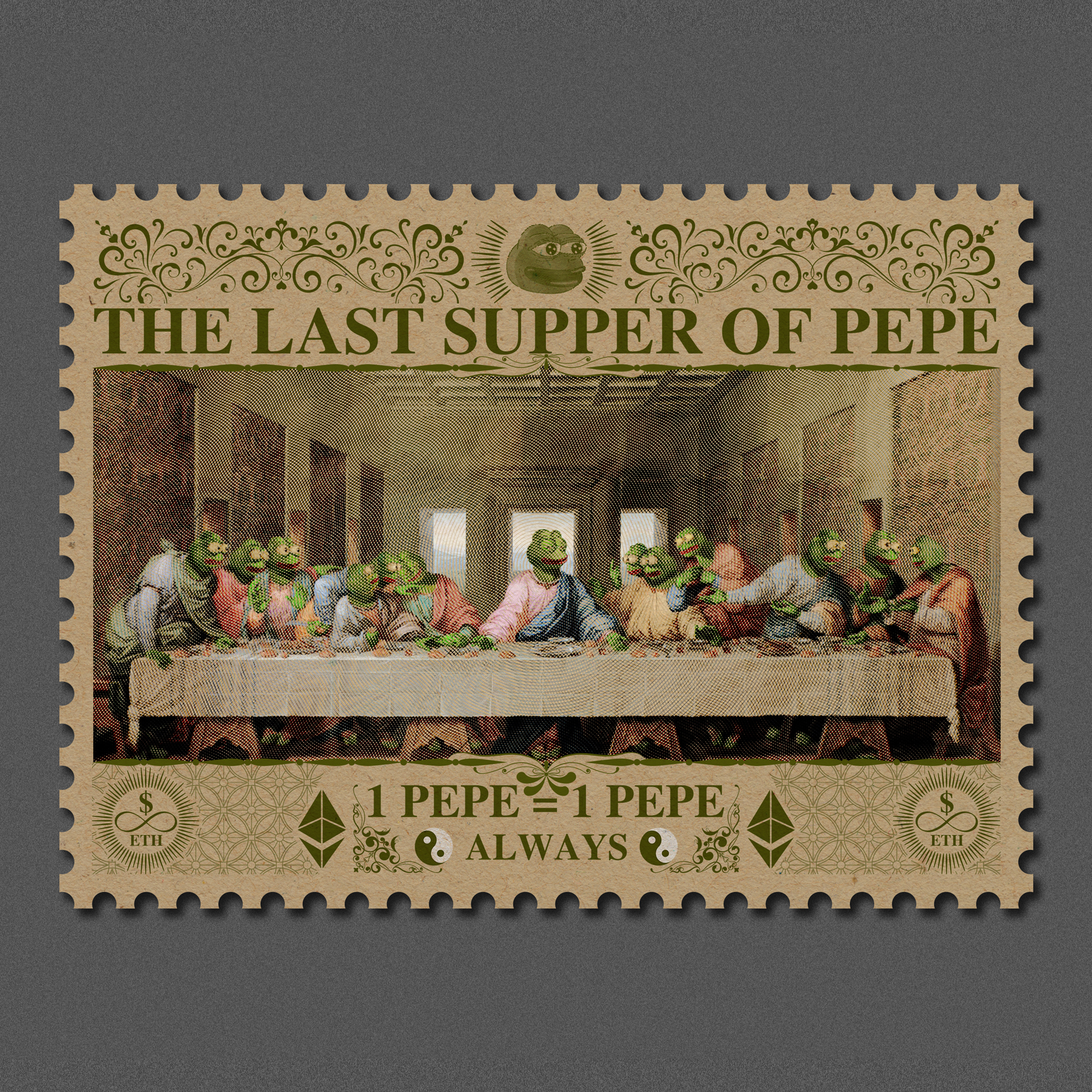 The Last Supper Of PEPE Stamp