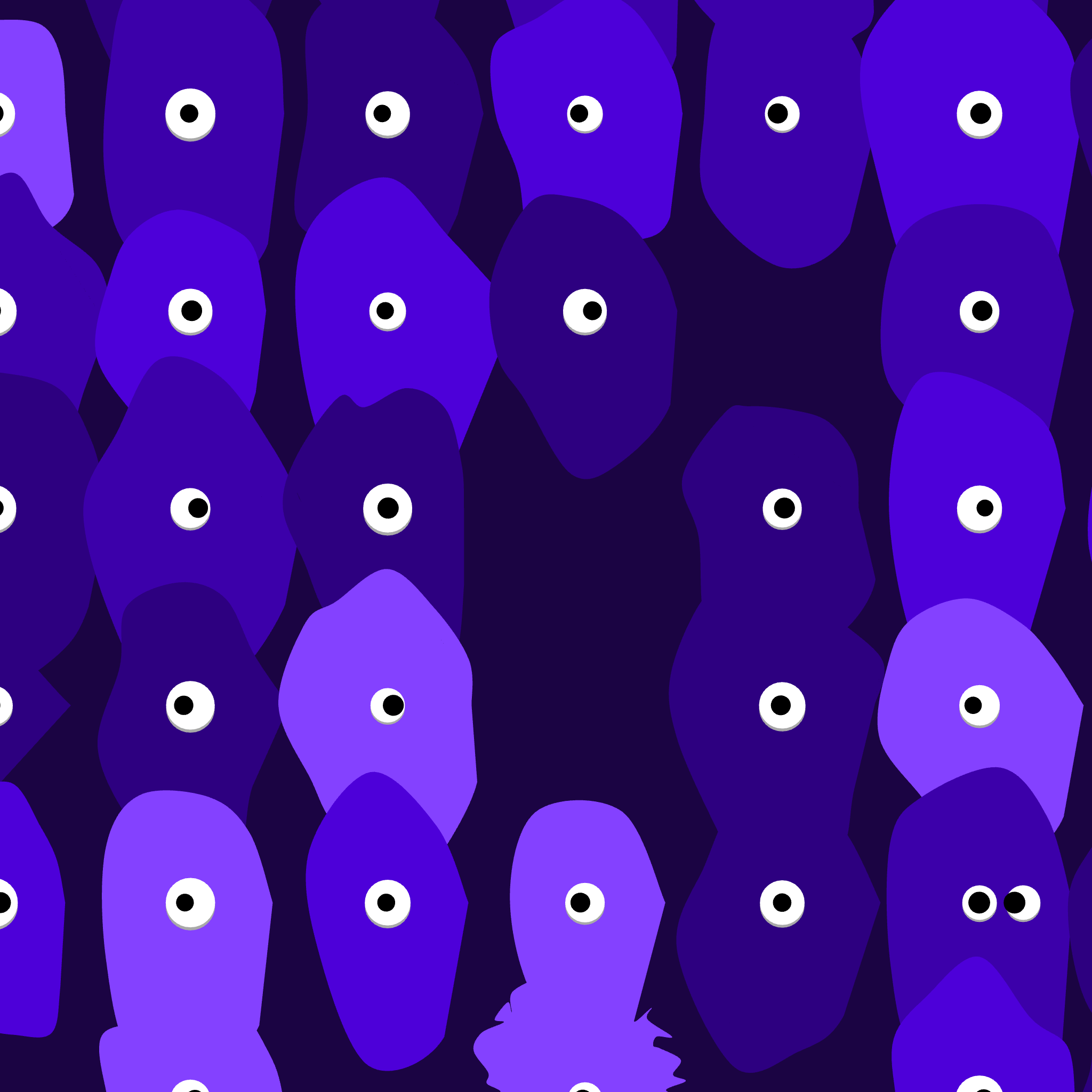 Kinetic Base Blob #91 (~161 Size 370 Kinetic Blobs with 133 Eyes Sporting the Farpurple Theme)