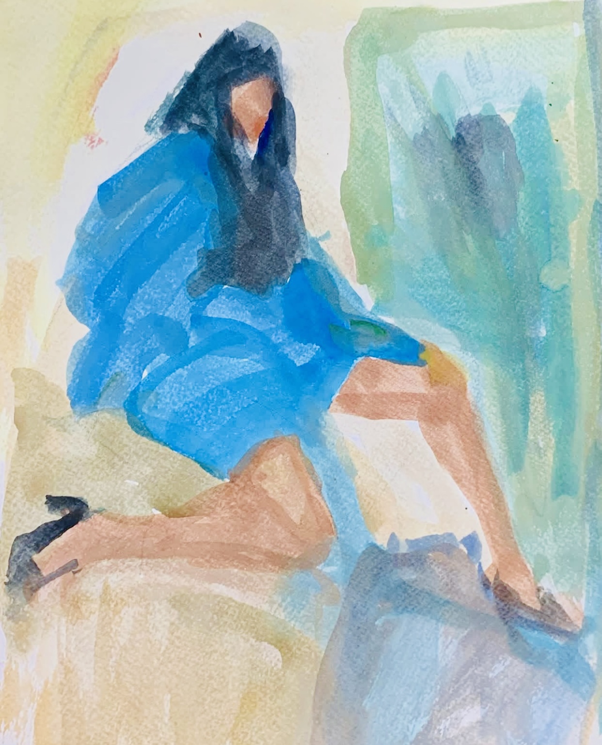 woman in blue